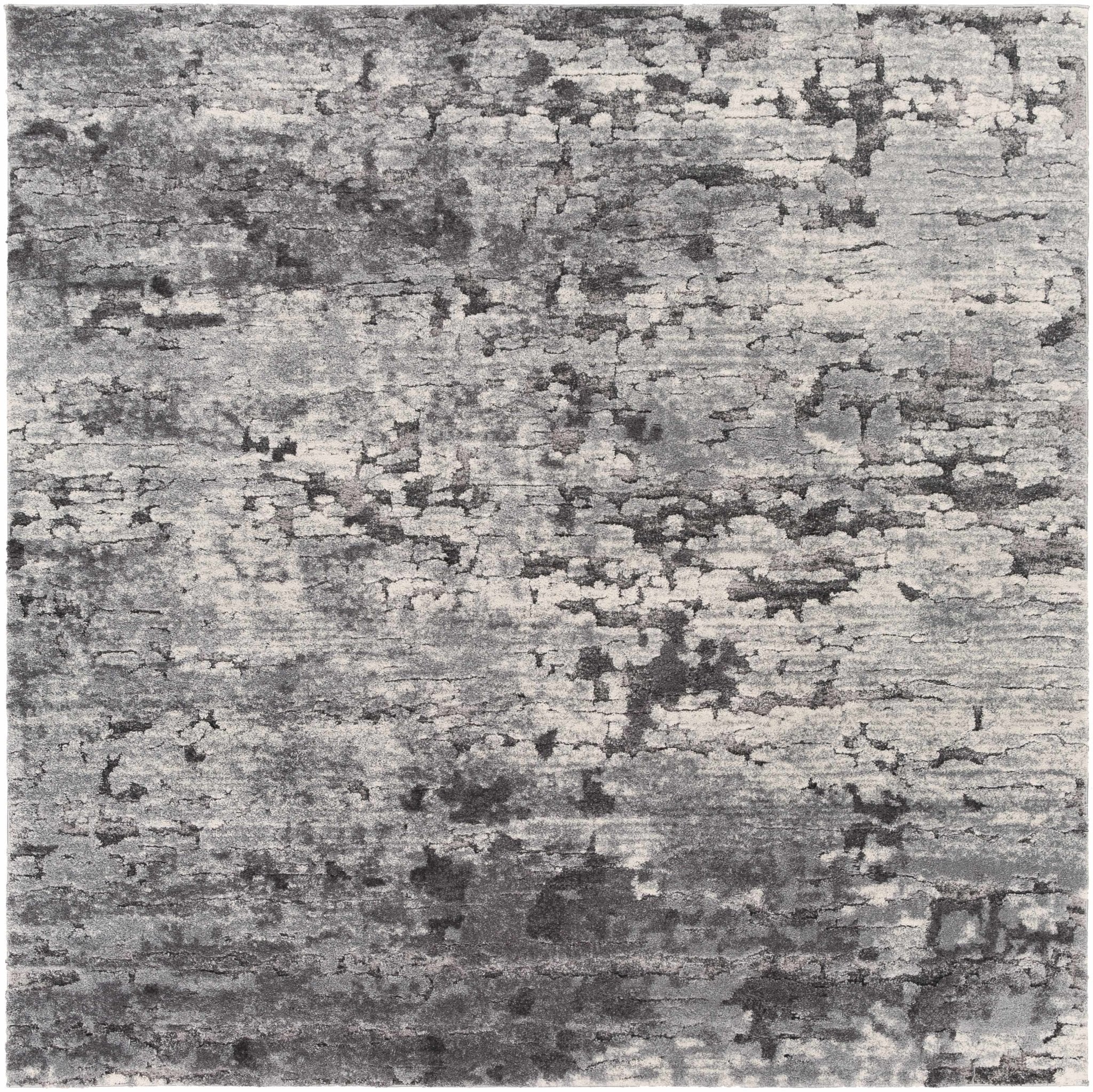 Black Modern Abstract Design Machine Woven Rug - Image 2