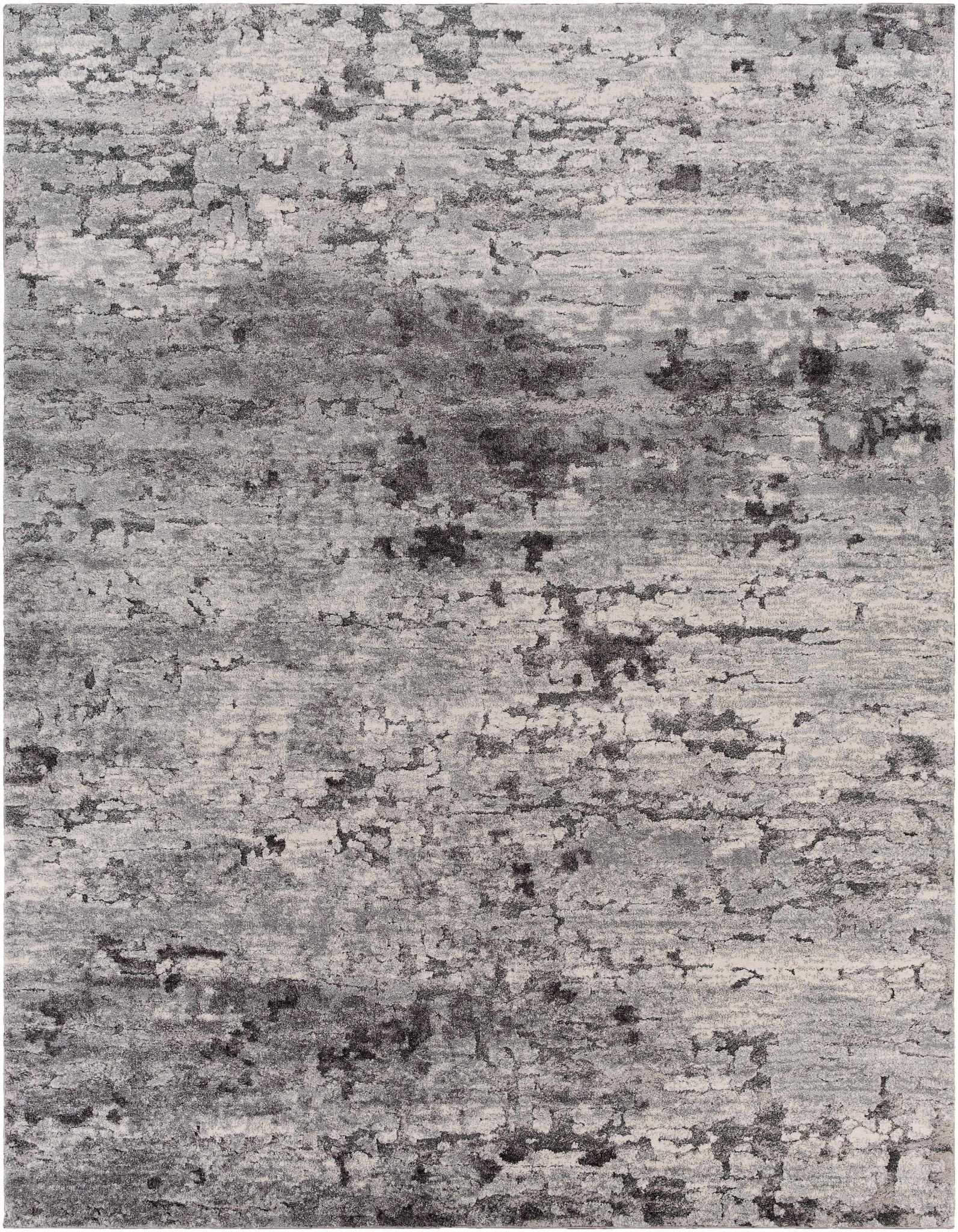 Black Modern Abstract Design Machine Woven Rug - Image 6