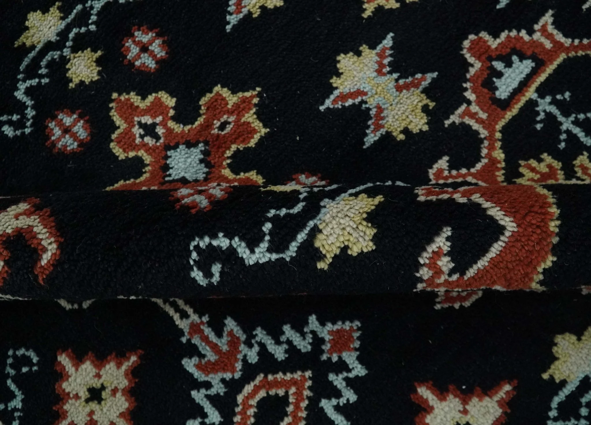 Black, Rust and Beige 8x10 Traditional Oriental Hand Knotted Wool Area Rug - Image 7