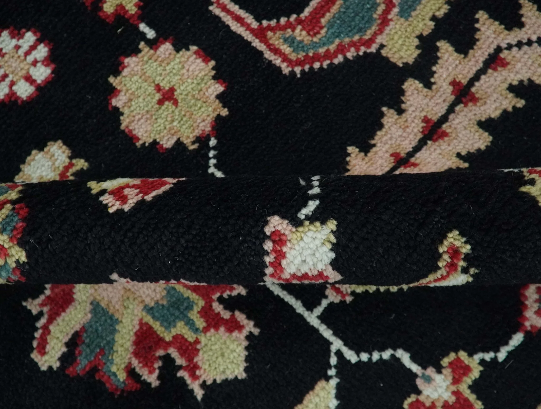 8x10 Black, Rust, and Olive Traditional Oriental Hand Knotted Wool Area Rug - Image 7