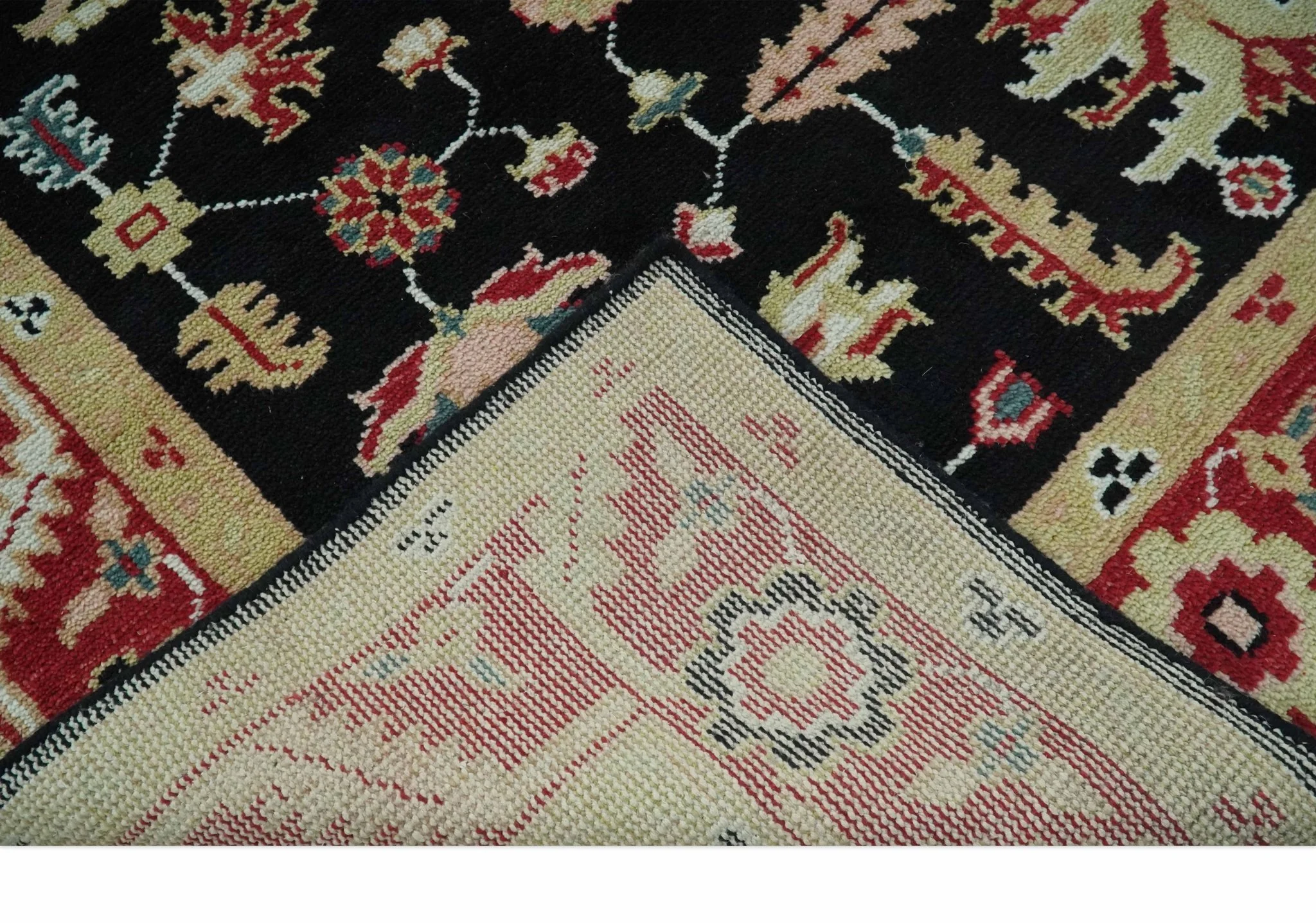 8x10 Black, Rust, and Olive Traditional Oriental Hand Knotted Wool Area Rug - Image 8