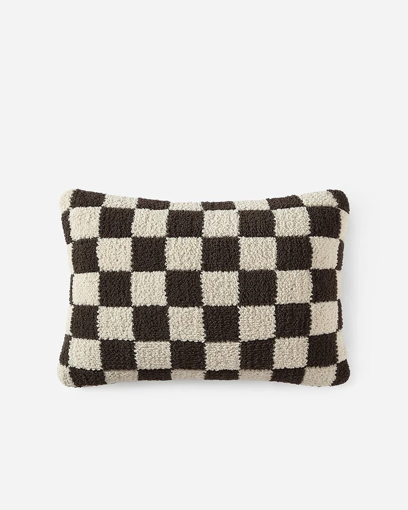 Soft and Comfy Midnight and Off-White Checkerboard Mini Pillow - Image 10