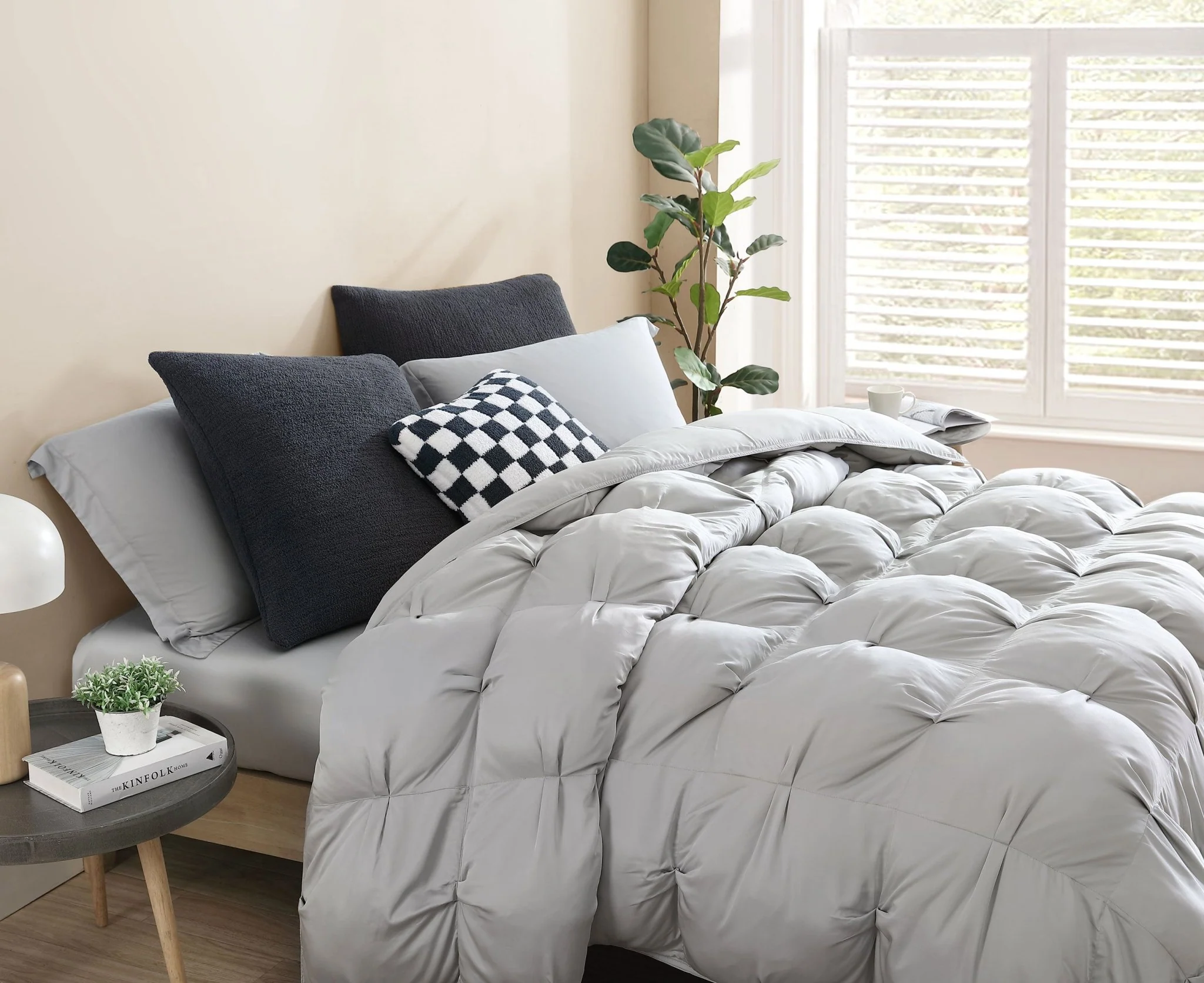 Soft and Comfy Midnight and Off-White Checkerboard Mini Pillow - Image 3