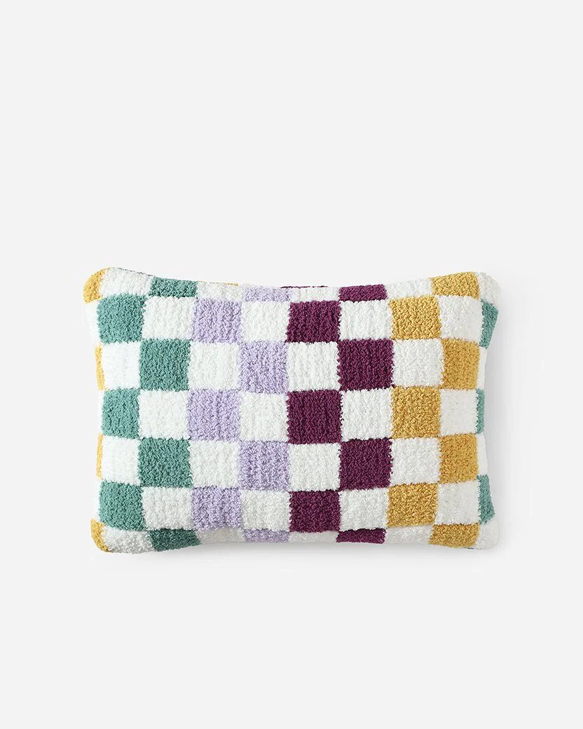 Soft and Comfy Midnight and Off-White Checkerboard Mini Pillow - Image 6