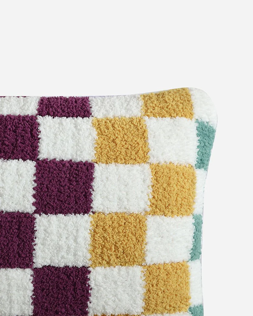 Soft and Comfy Midnight and Off-White Checkerboard Mini Pillow - Image 7