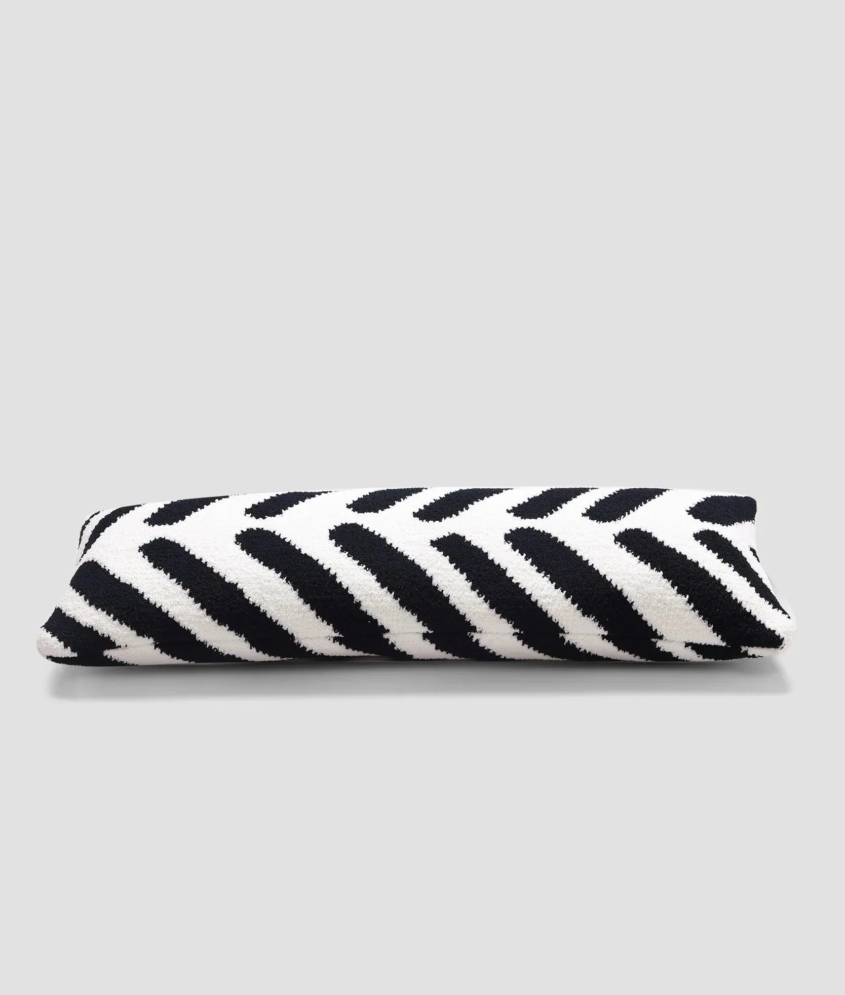 Soft And Comfy Black and White Chevron Tulum Lumbar Pillow - Image 3