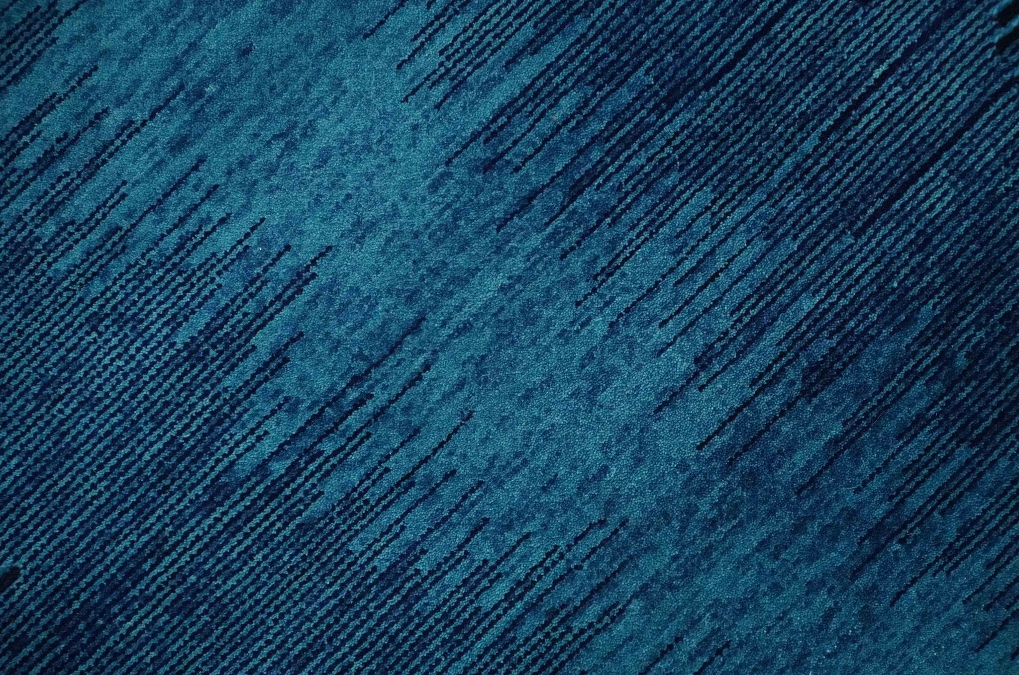 Ombre Blue 5x7 Abstract Wool Hand Knotted Southwestern Lori Rug | KNT37 - Image 4