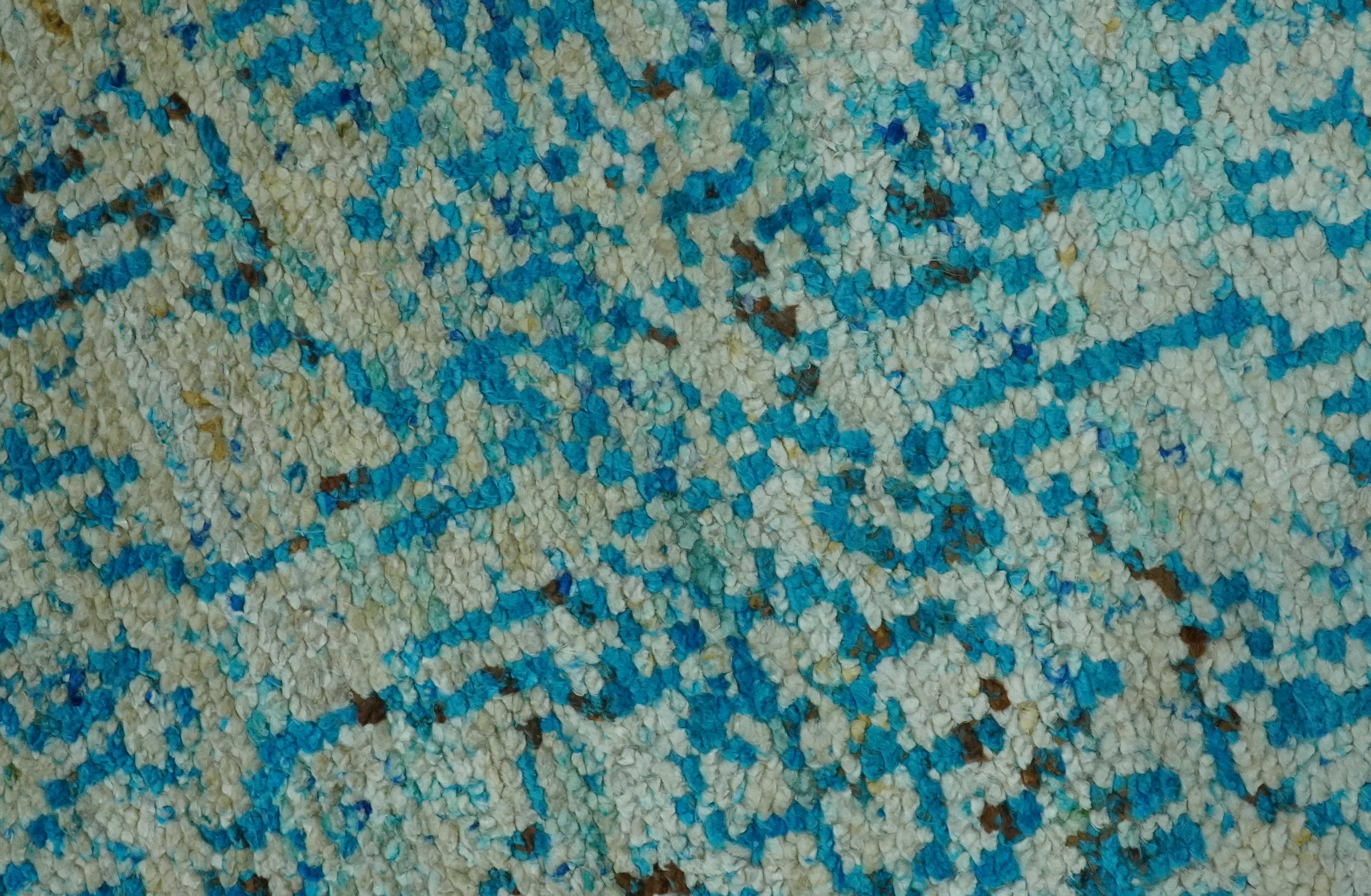 Antique Design 5x8 Blue and Beige Traditional Hand knotted wool rug - Image 4