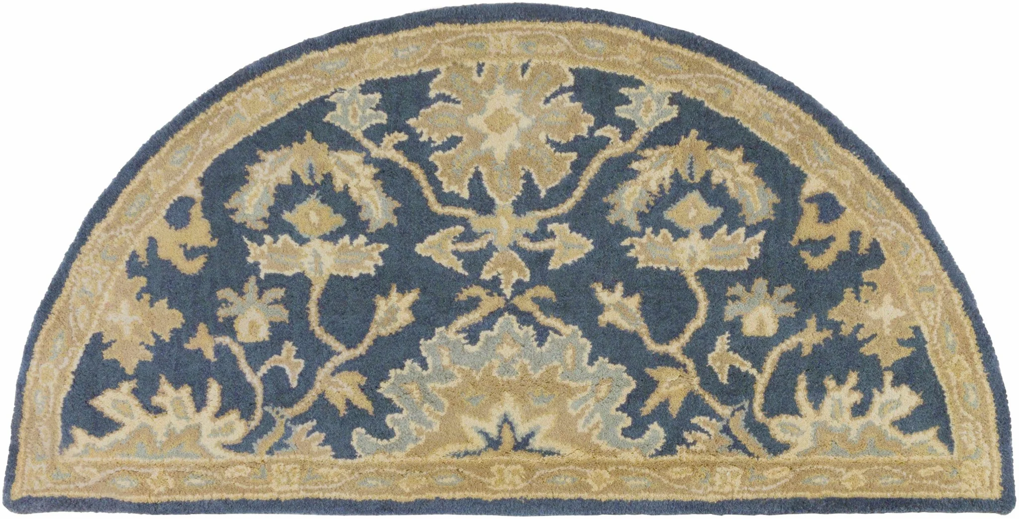 Blue And Beige Traditional Style Hand Tufted Wool Rug - Image 14