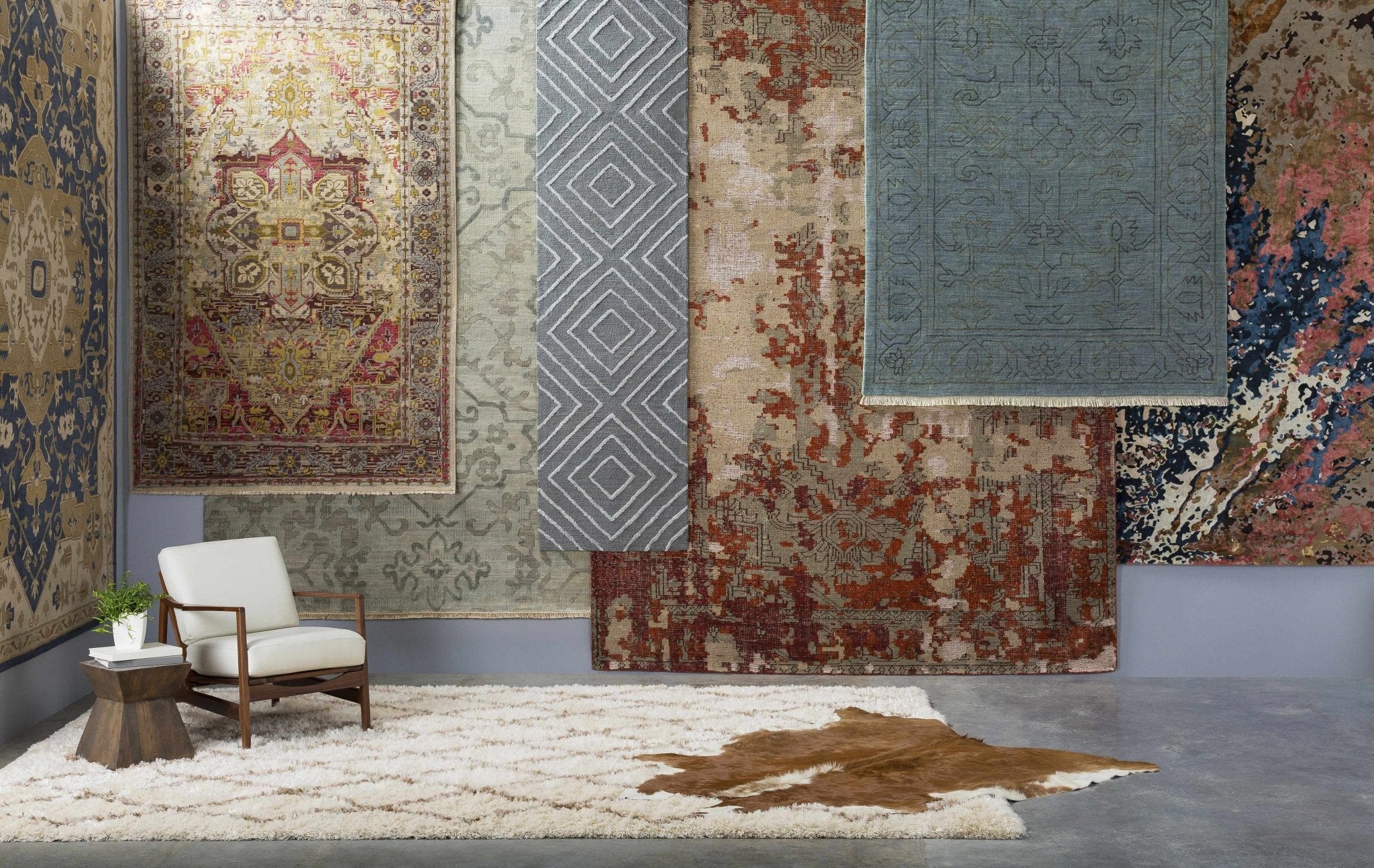 Blue And Beige Traditional Style Hand Tufted Wool Rug - Image 16