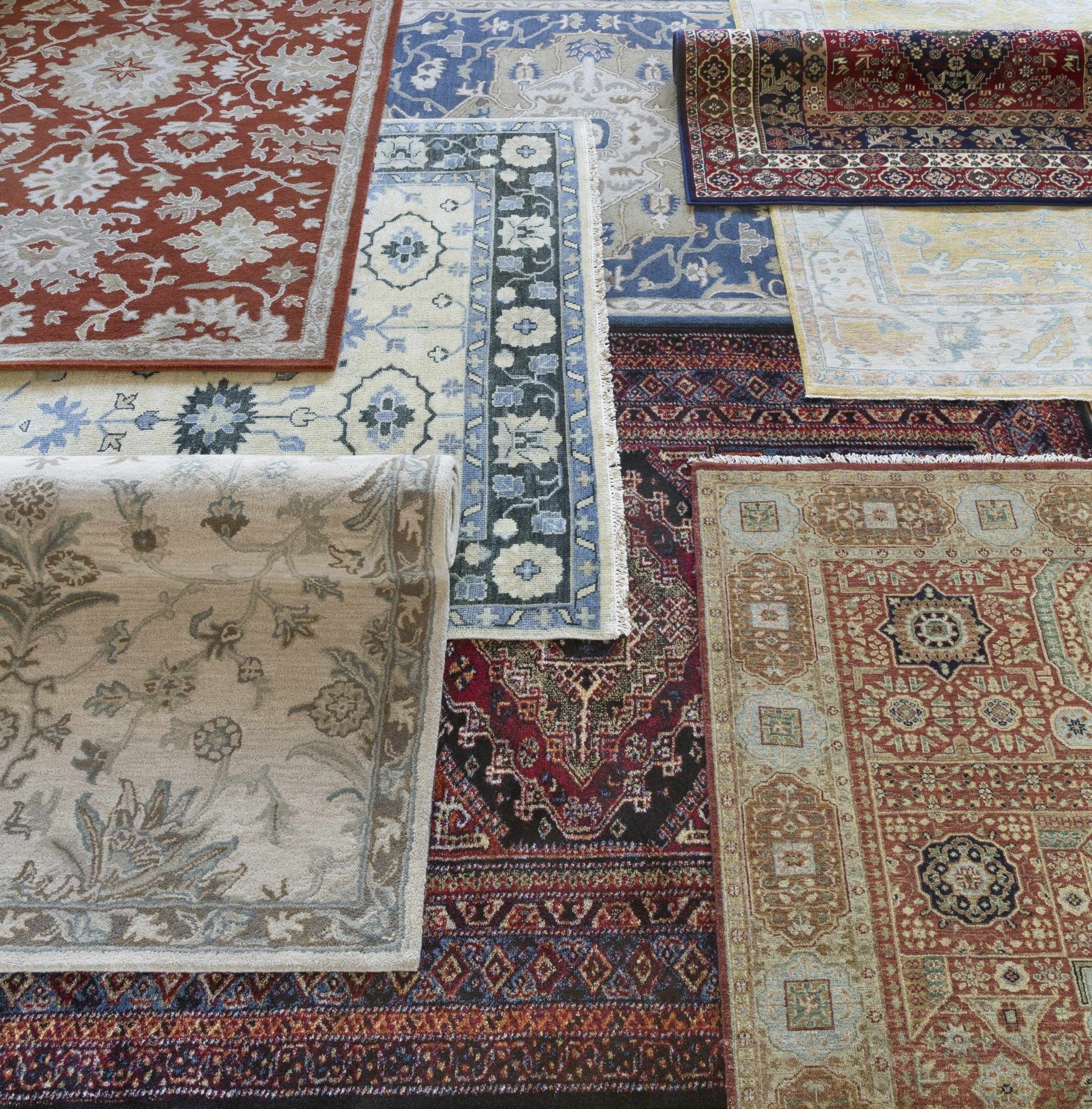 Blue And Beige Traditional Style Hand Tufted Wool Rug - Image 19