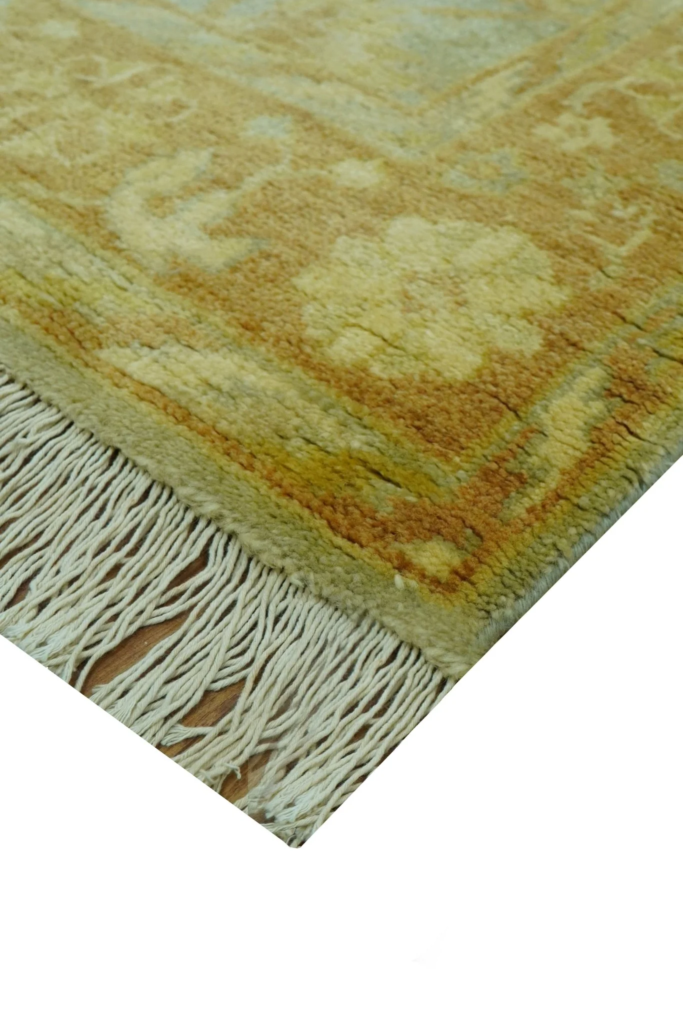 Blue And Brown Traditional Oushak Design 4x6 Hand Knotted Wool Area Rug - Image 5