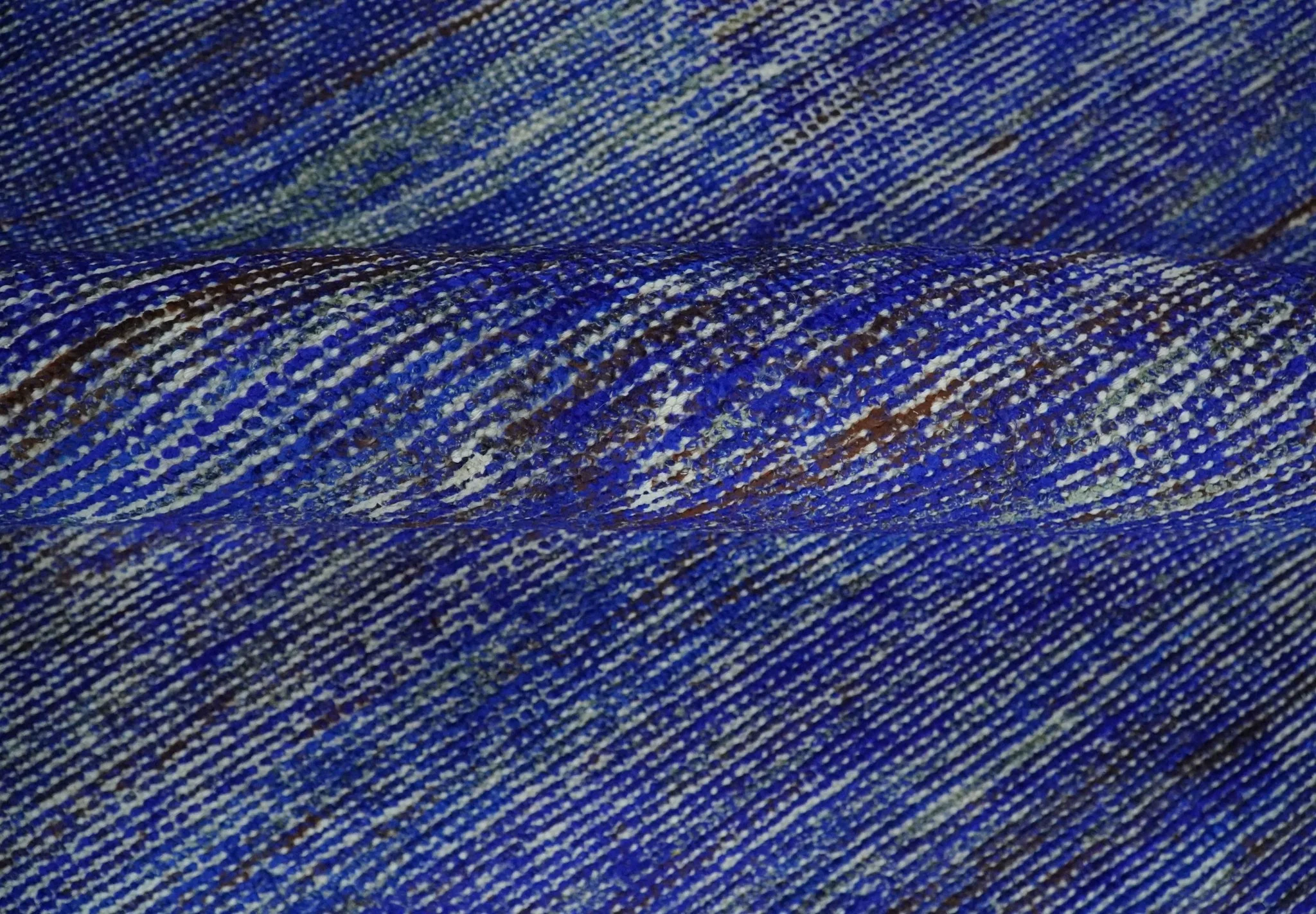 Blue and Charcoal Modern Abstract Hand knotted 8x10 Art Silk Area Rug - Image 6
