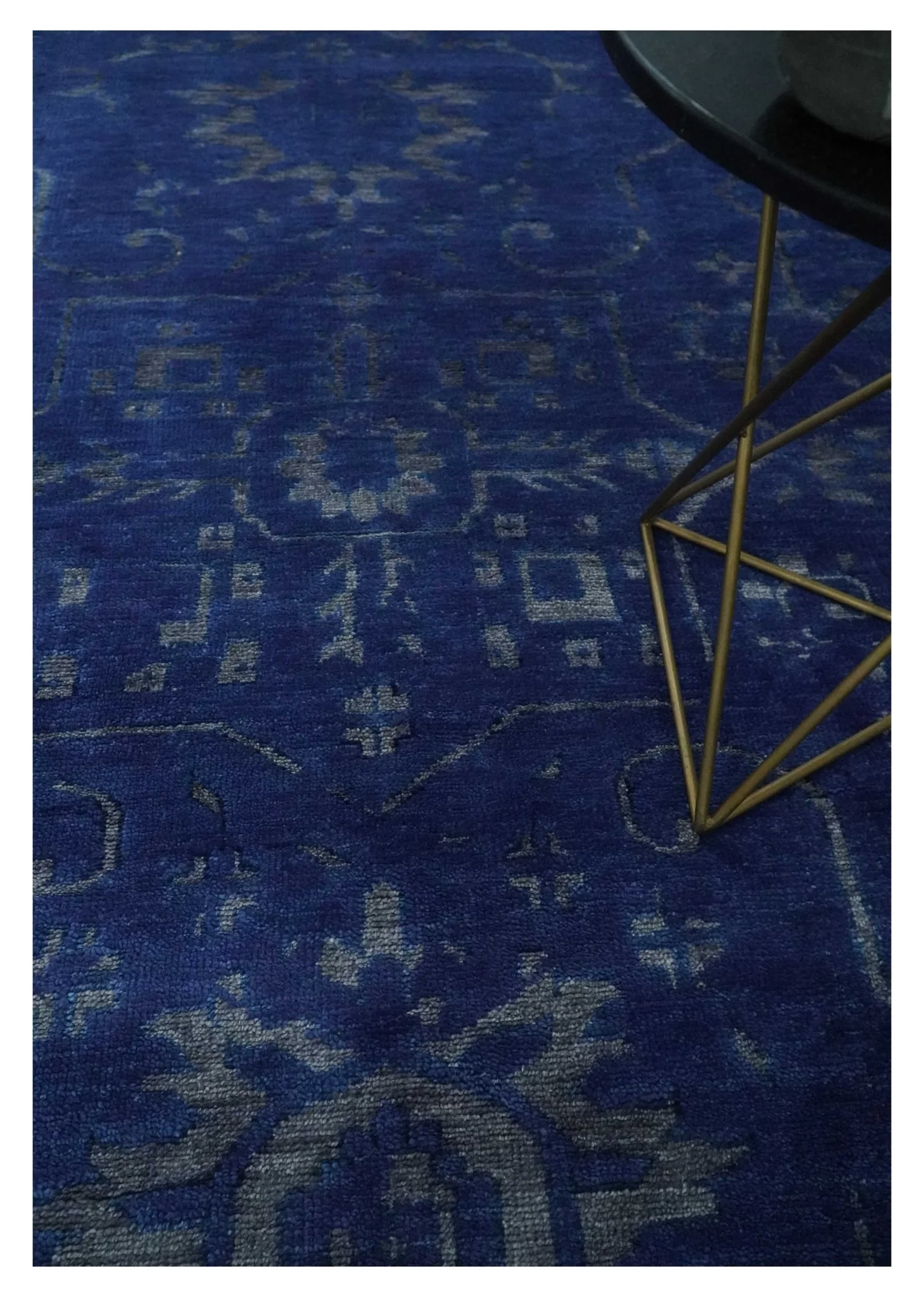 Ready to Ship Blue and Gray Hand knotted Oushak 8x10 and 9x12 wool Area Rug - Image 2