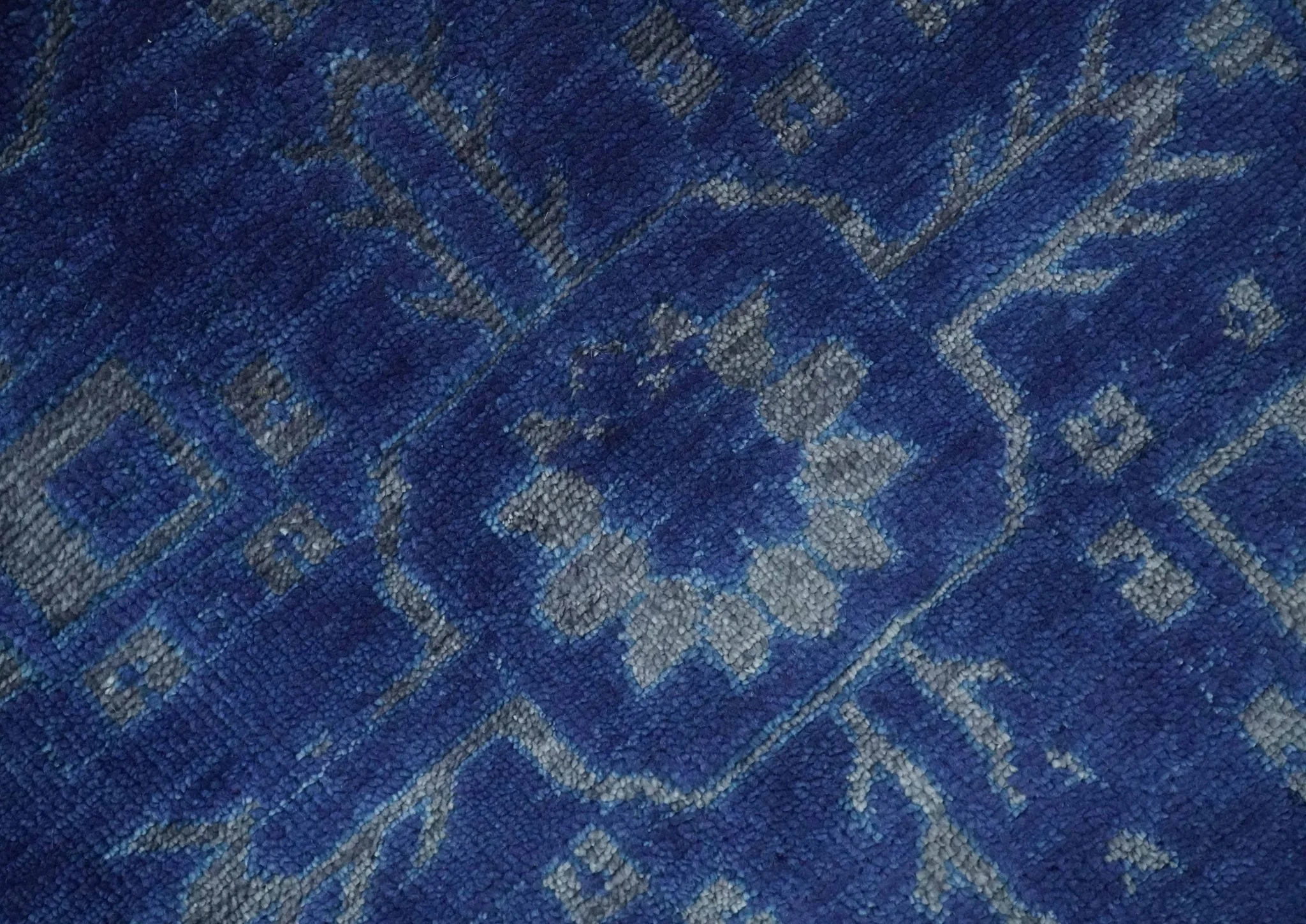 Ready to Ship Blue and Gray Hand knotted Oushak 8x10 and 9x12 wool Area Rug - Image 4