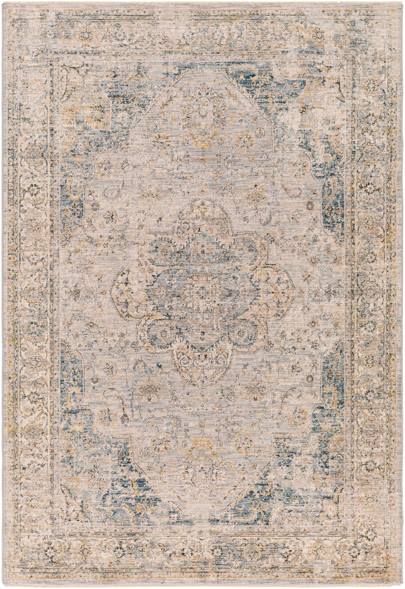 Blue And Gray Traditional Style Machine Woven Rug - Image 10
