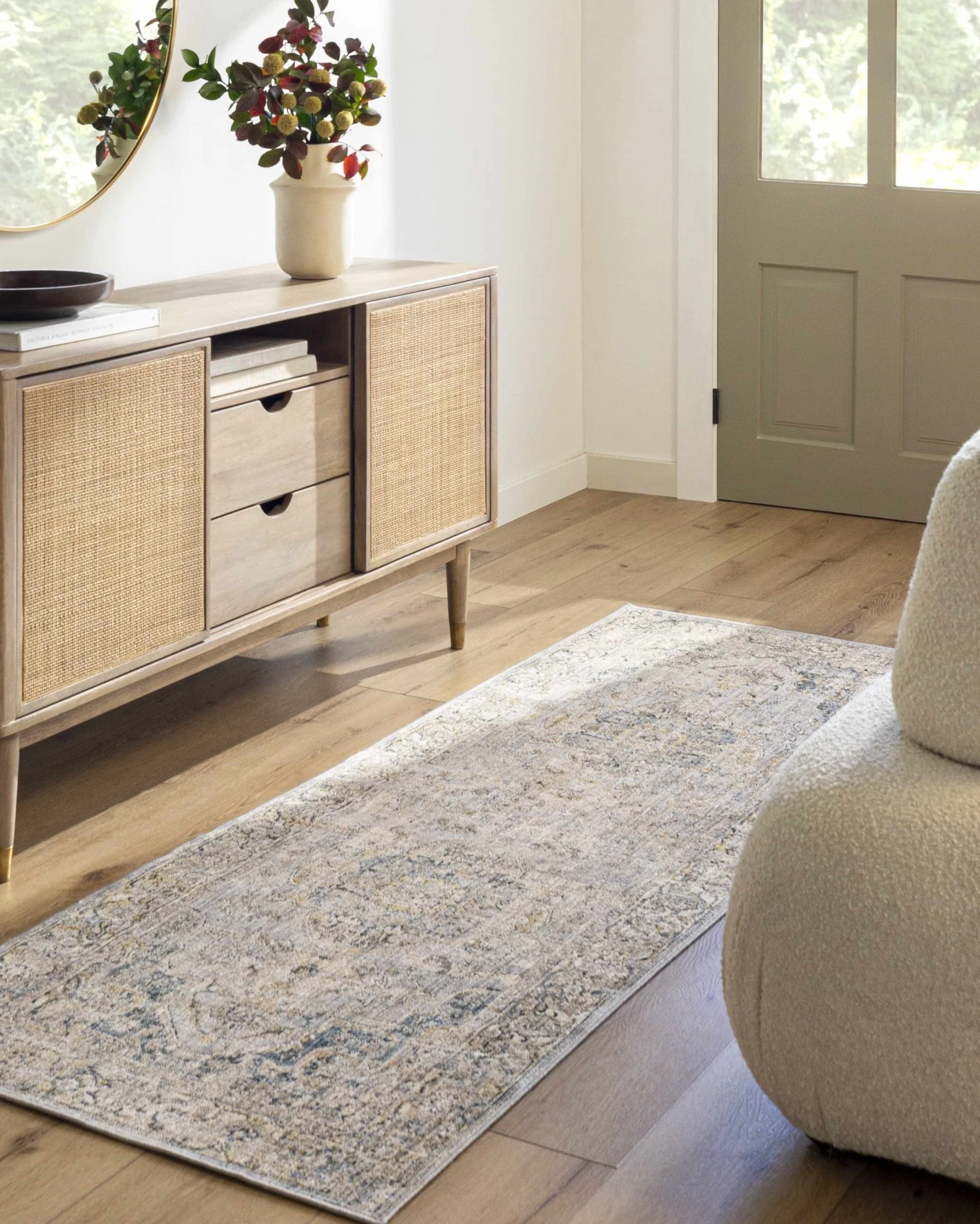 Blue And Gray Traditional Style Machine Woven Rug - Image 11