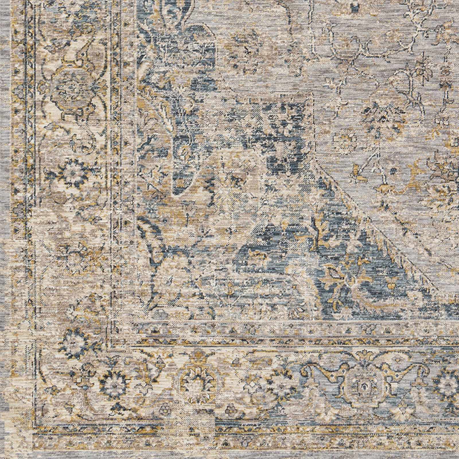 Blue And Gray Traditional Style Machine Woven Rug - Image 3