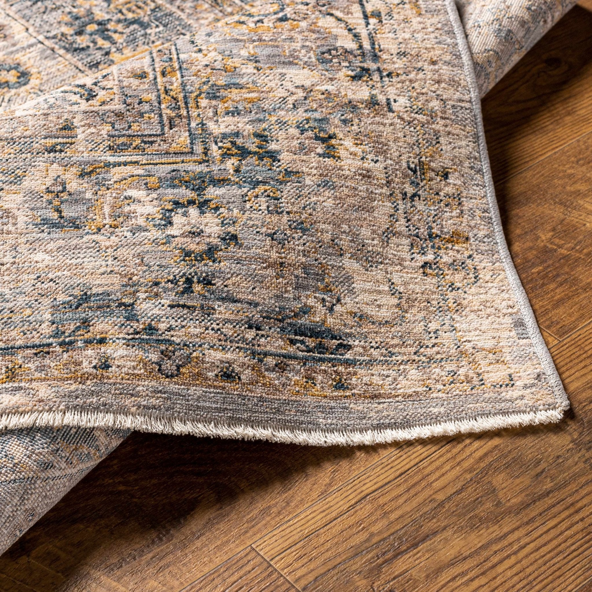 Blue And Gray Traditional Style Machine Woven Rug - Image 5