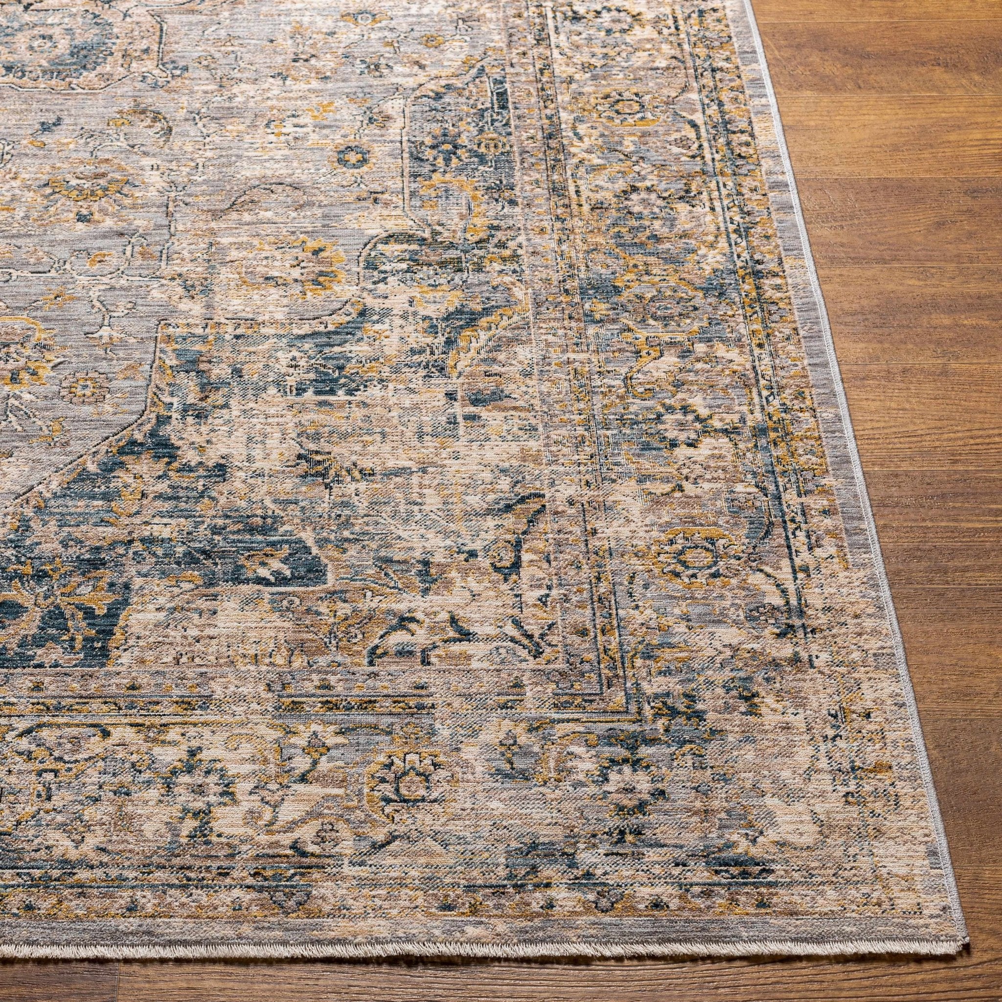 Blue And Gray Traditional Style Machine Woven Rug - Image 7