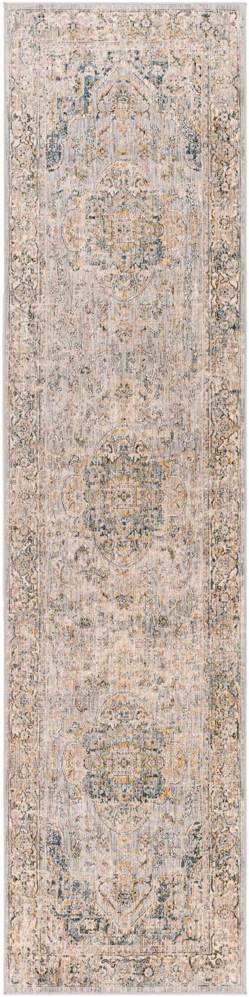 Blue And Gray Traditional Style Machine Woven Rug - Image 8