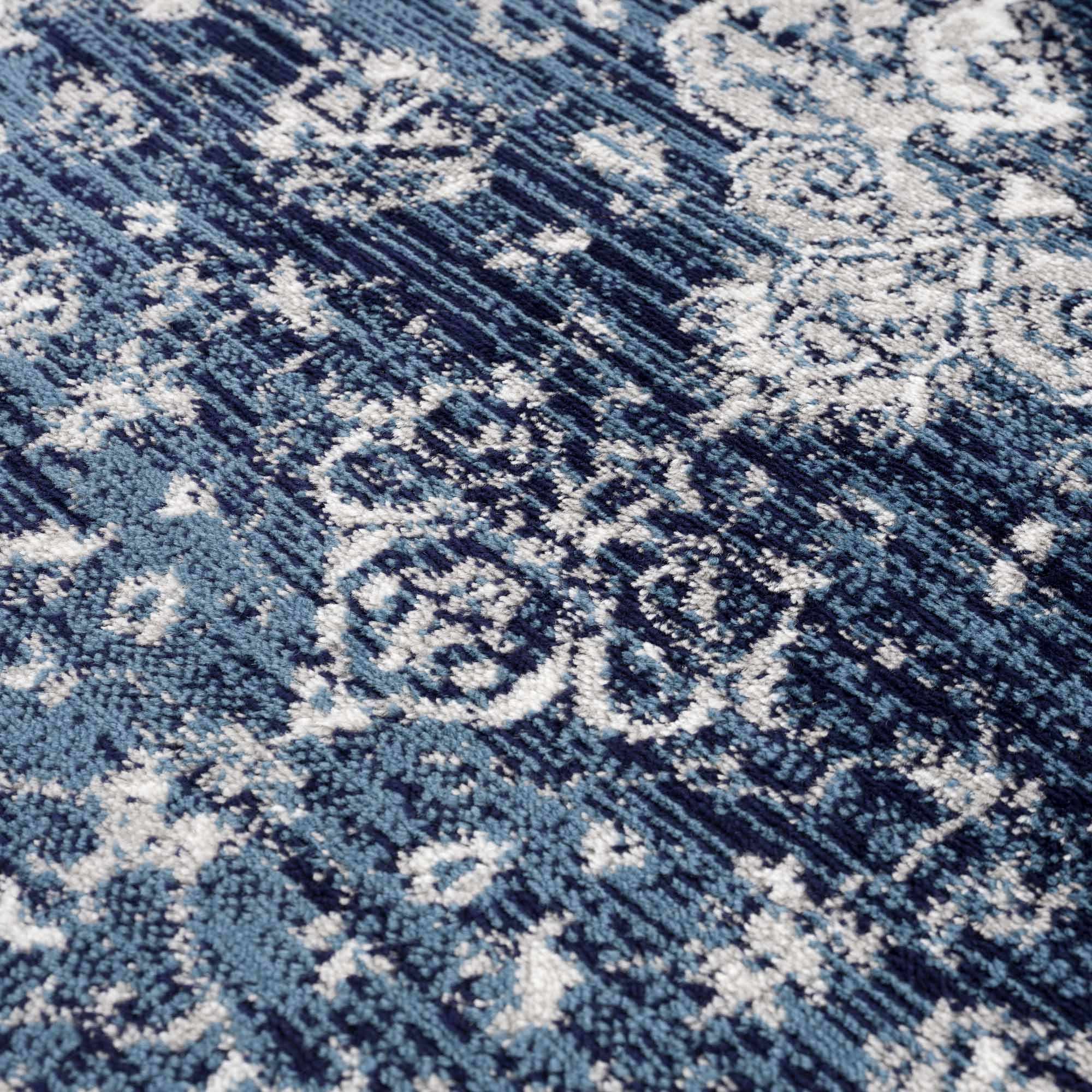 Premium look Blue and ivory Traditional Medallion Area Rug - Image 12