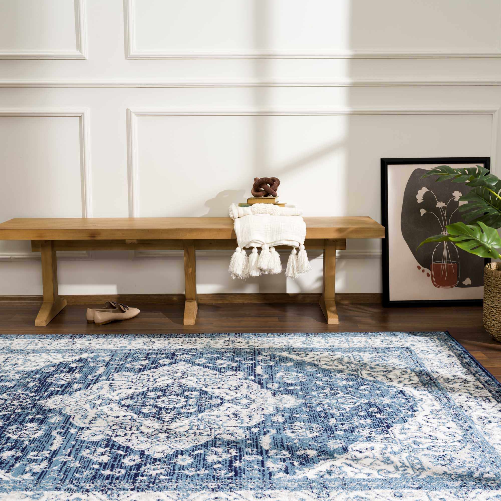 Premium look Blue and ivory Traditional Medallion Area Rug - Image 16