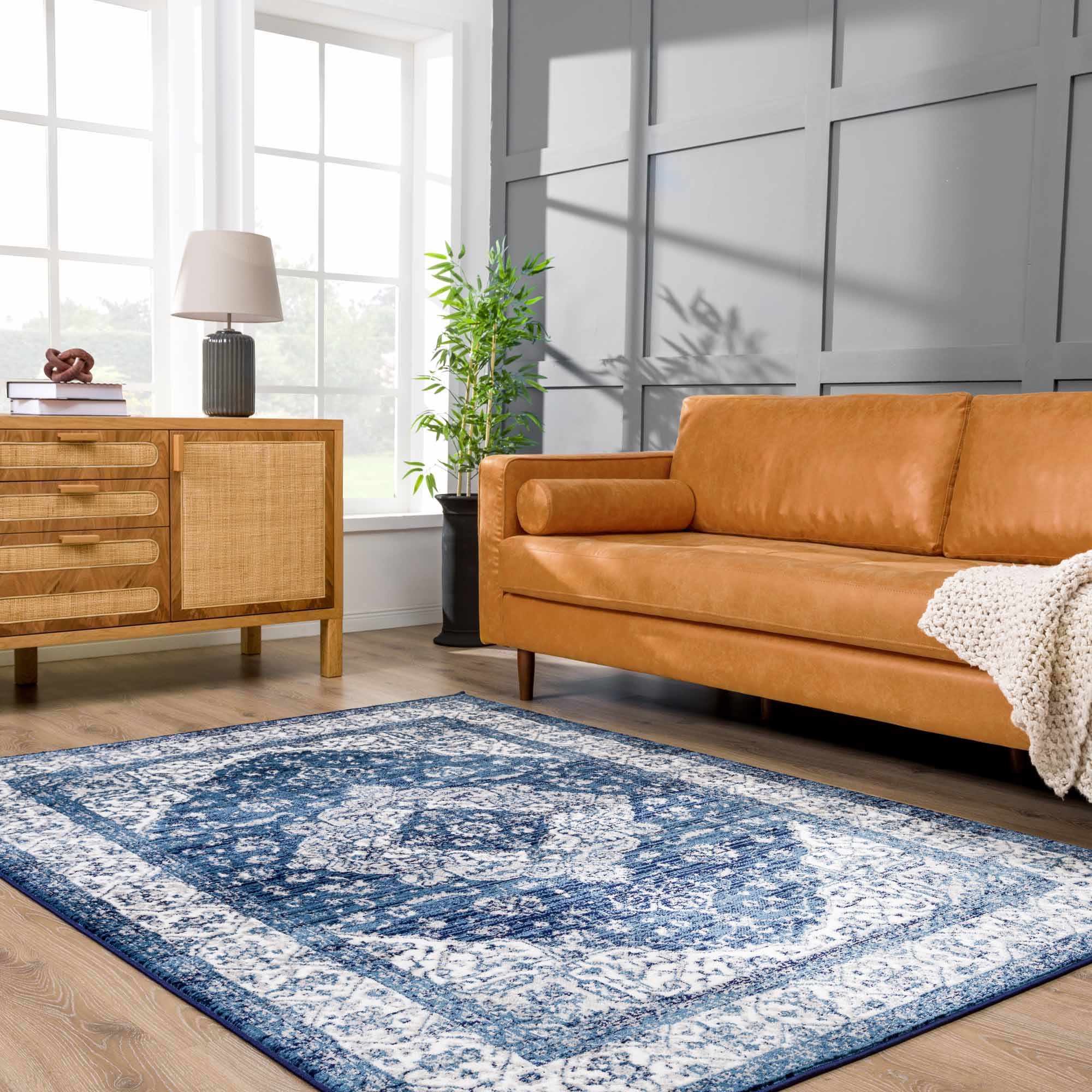 Premium look Blue and ivory Traditional Medallion Area Rug - Image 17