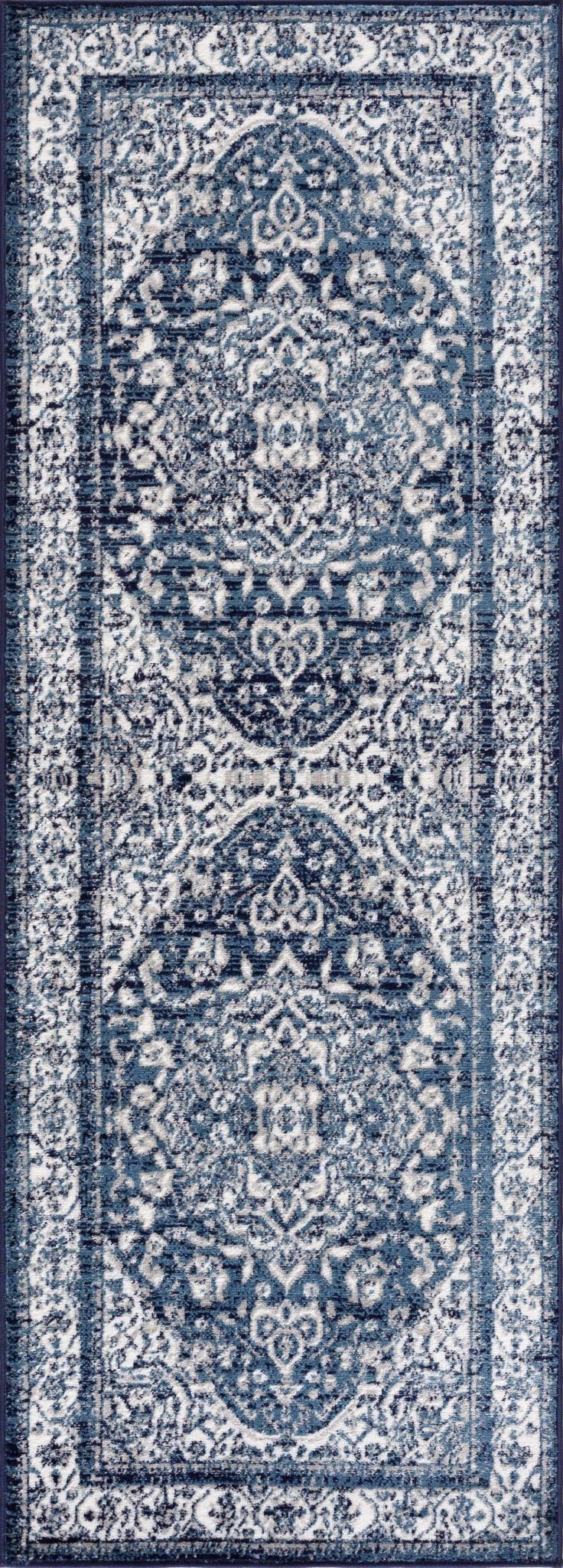 Premium look Blue and ivory Traditional Medallion Area Rug - Image 4