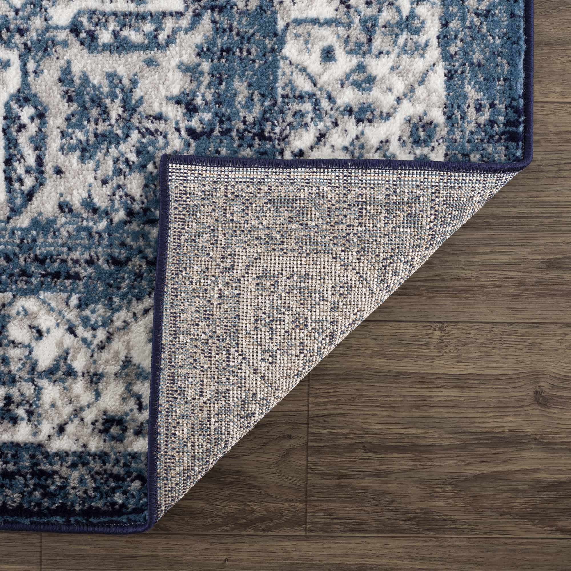 Premium look Blue and ivory Traditional Medallion Area Rug - Image 5