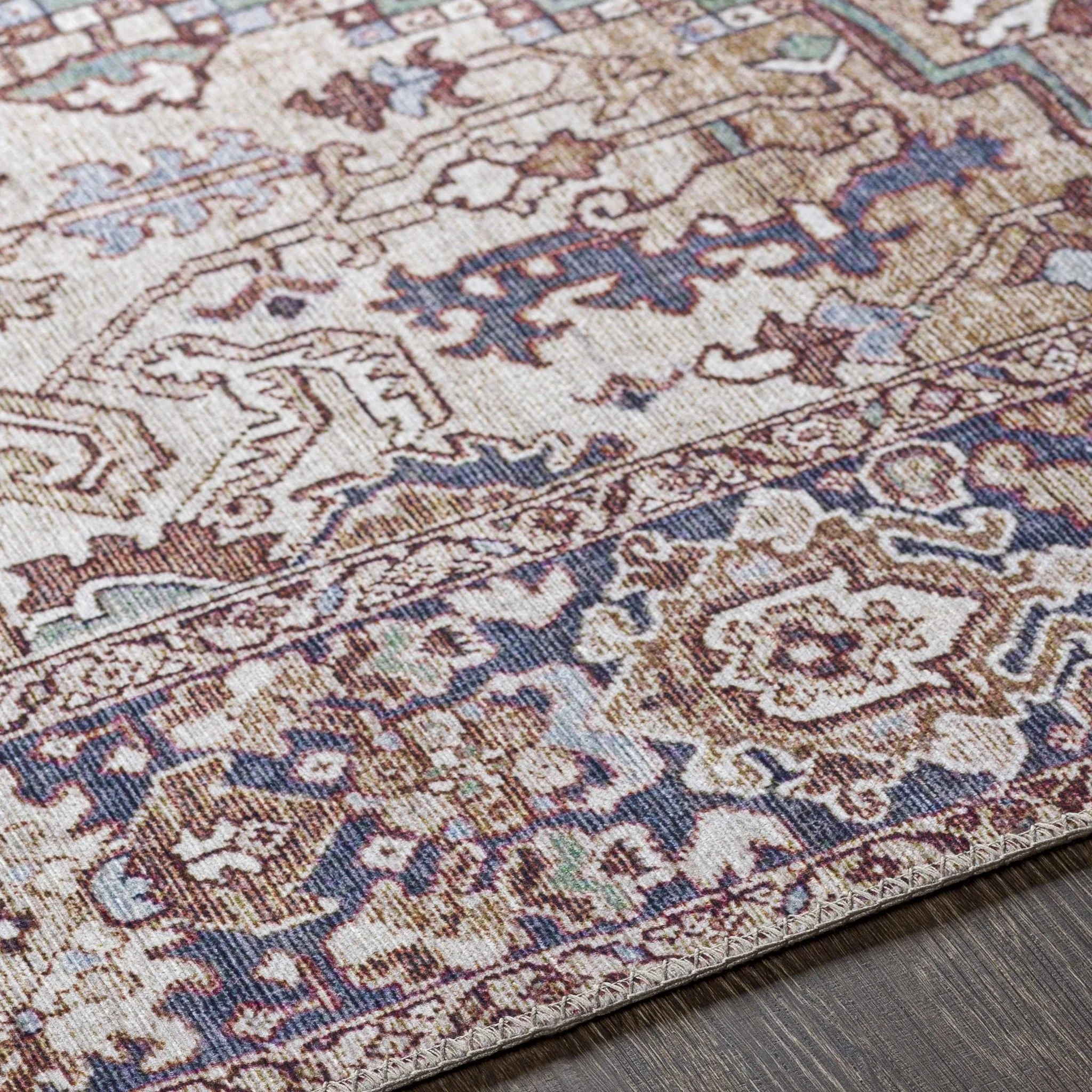 Blue And Red Traditional Style Area Rug - Image 7