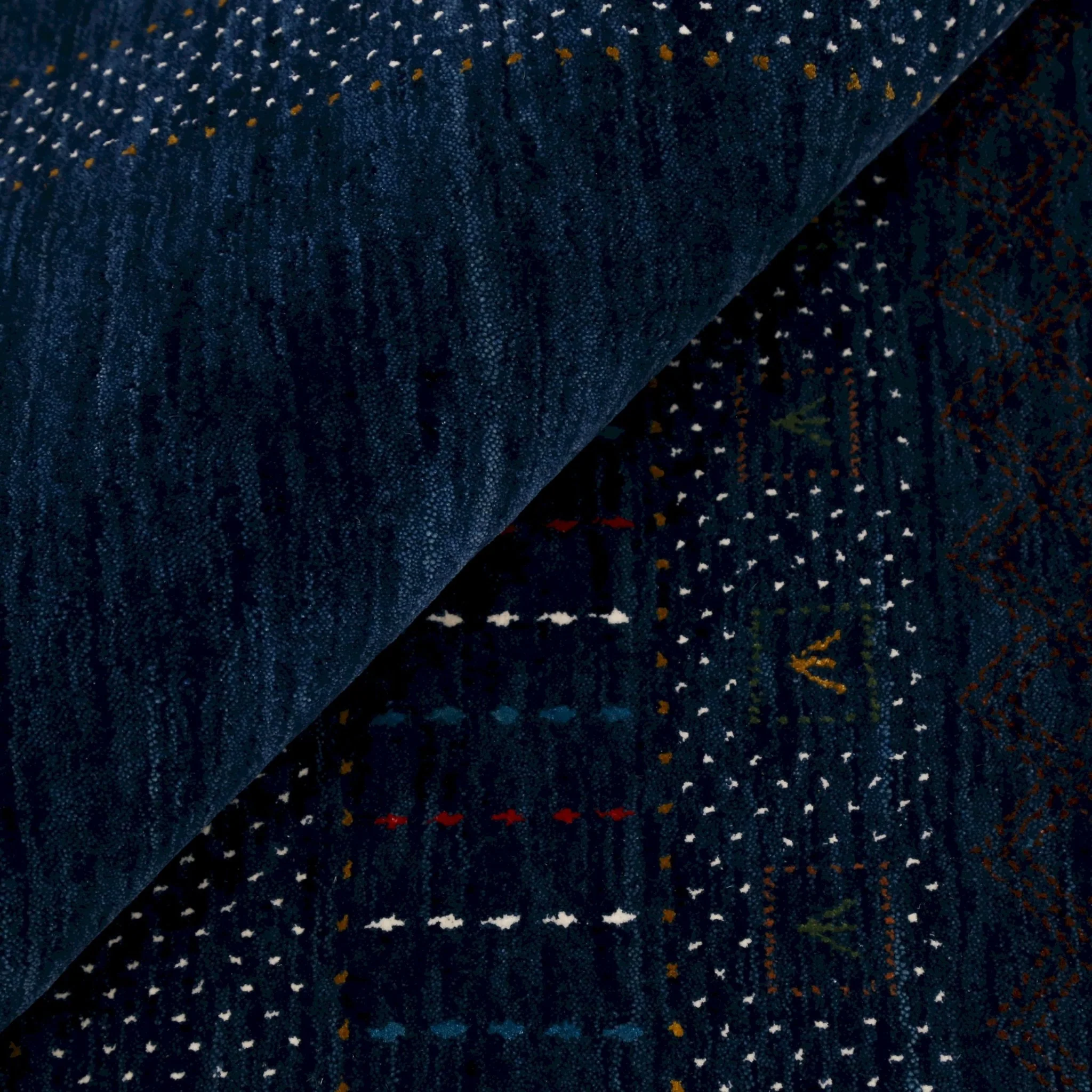 Blue And White Center Pattern Design Hand Loomed Wool Area Rug - Image 12