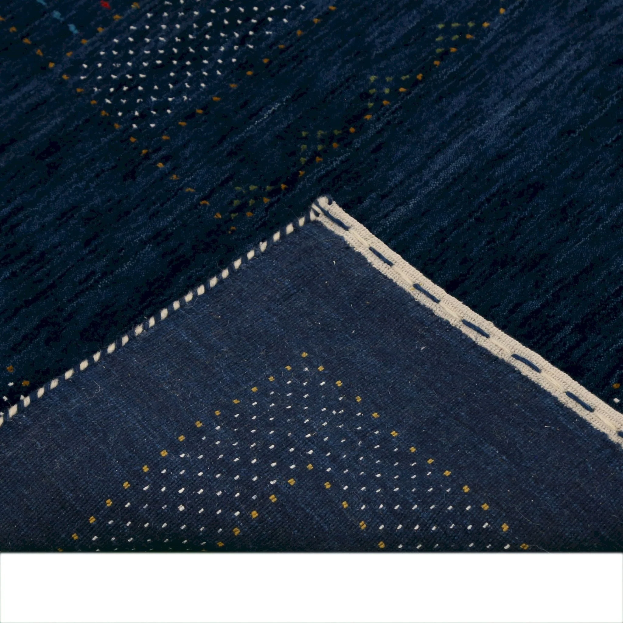 Blue And White Center Pattern Design Hand Loomed Wool Area Rug - Image 6