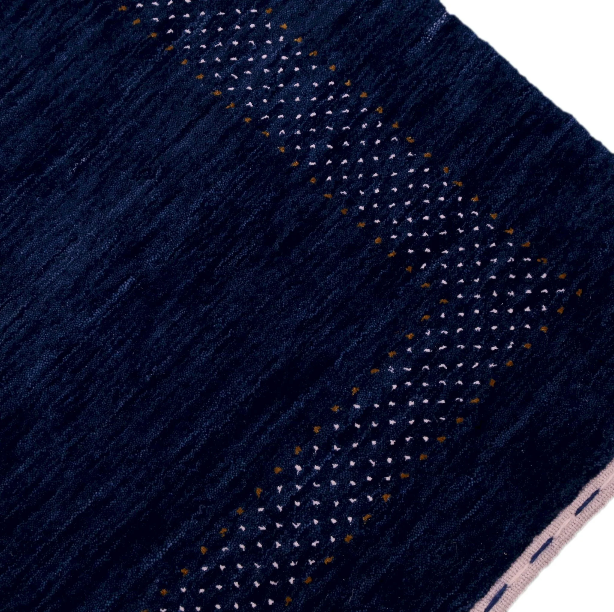 Blue And White Center Pattern Design Hand Loomed Wool Area Rug - Image 8
