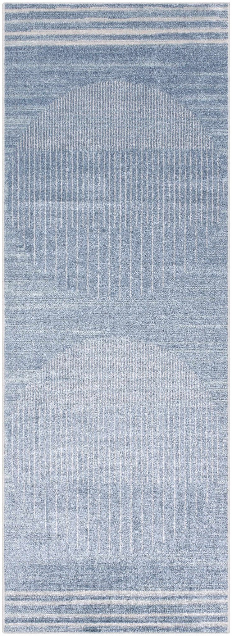 Blue And White Contemporary Style Washable Area Rug - Image 3