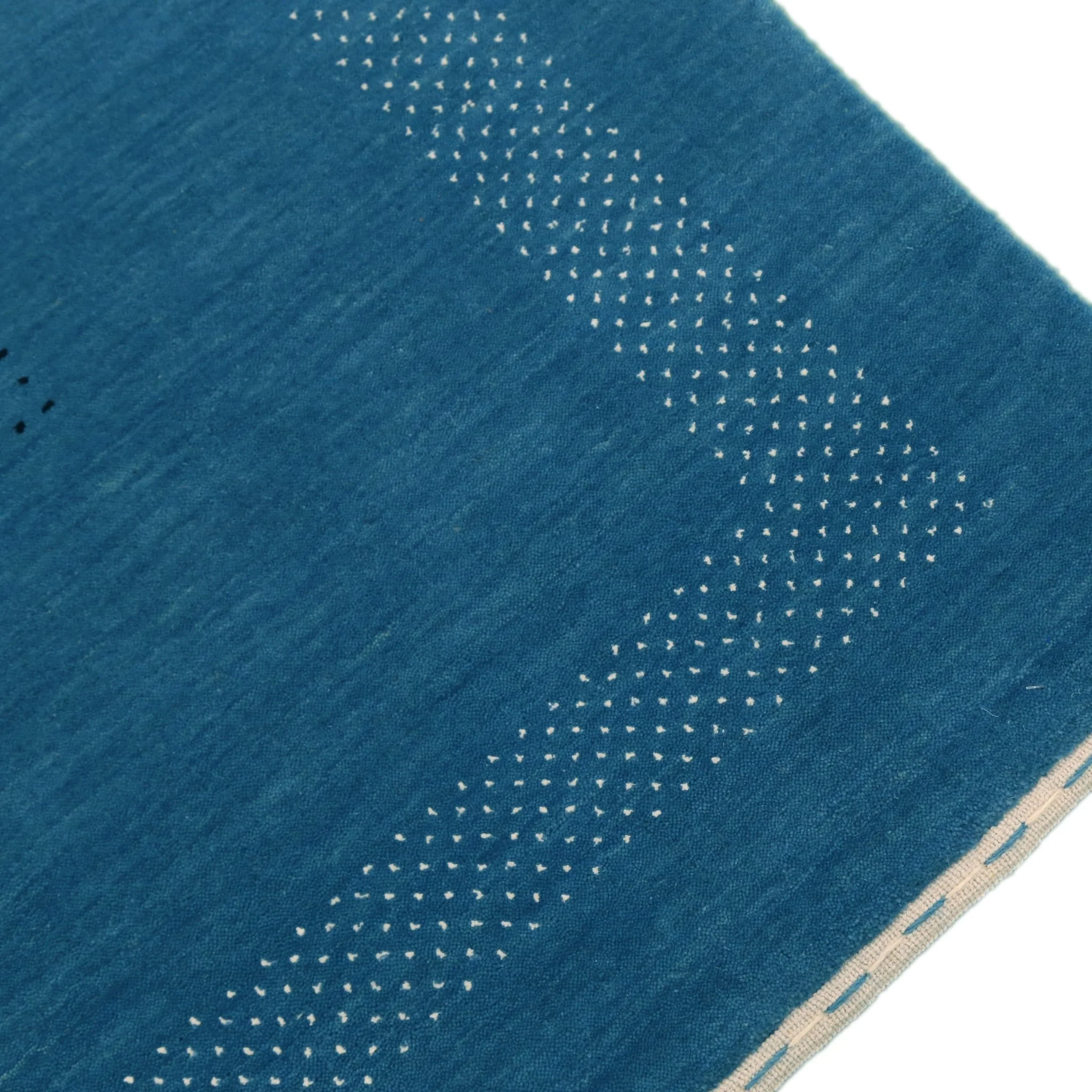 Blue And White Gabbeh Design Hand Loomed Wool Area Rug - Image 13