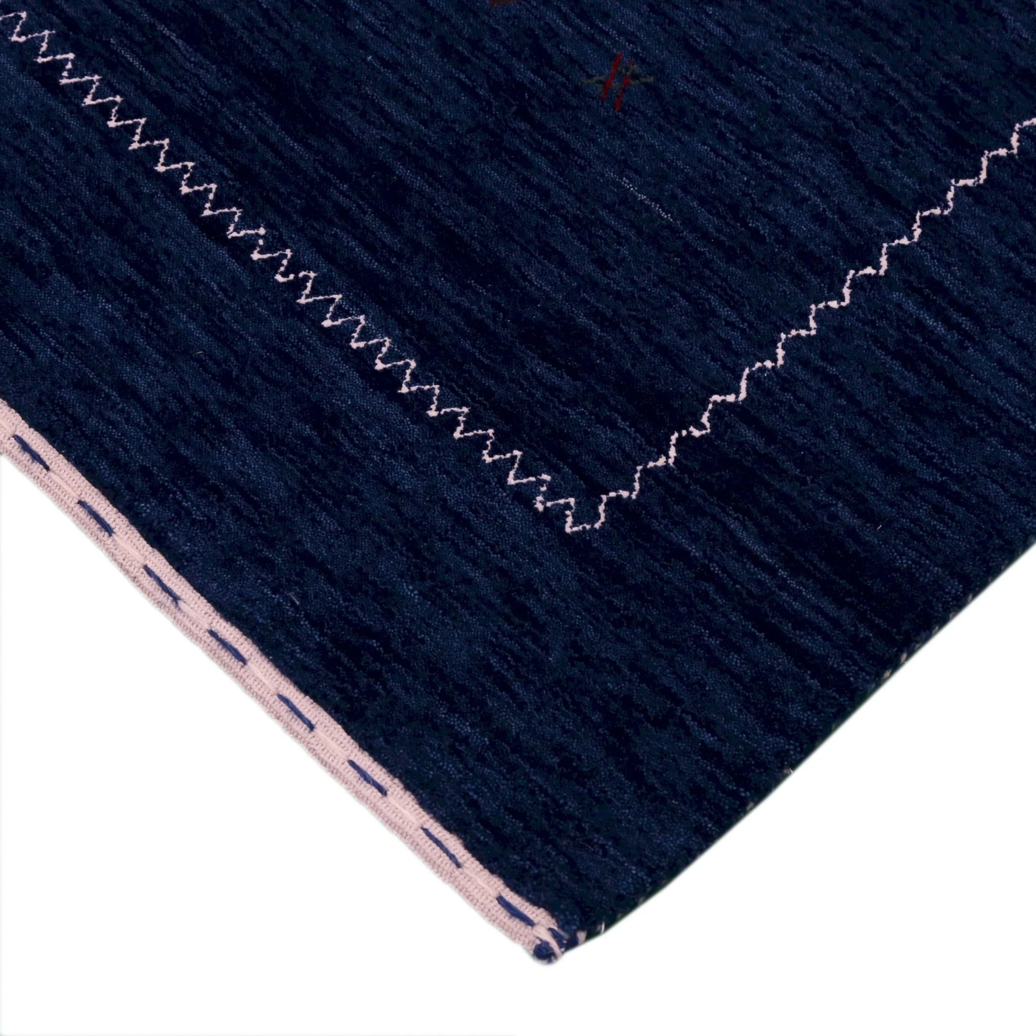 Blue And White Modern Design Hand Loomed Wool Area Rug - Image 5
