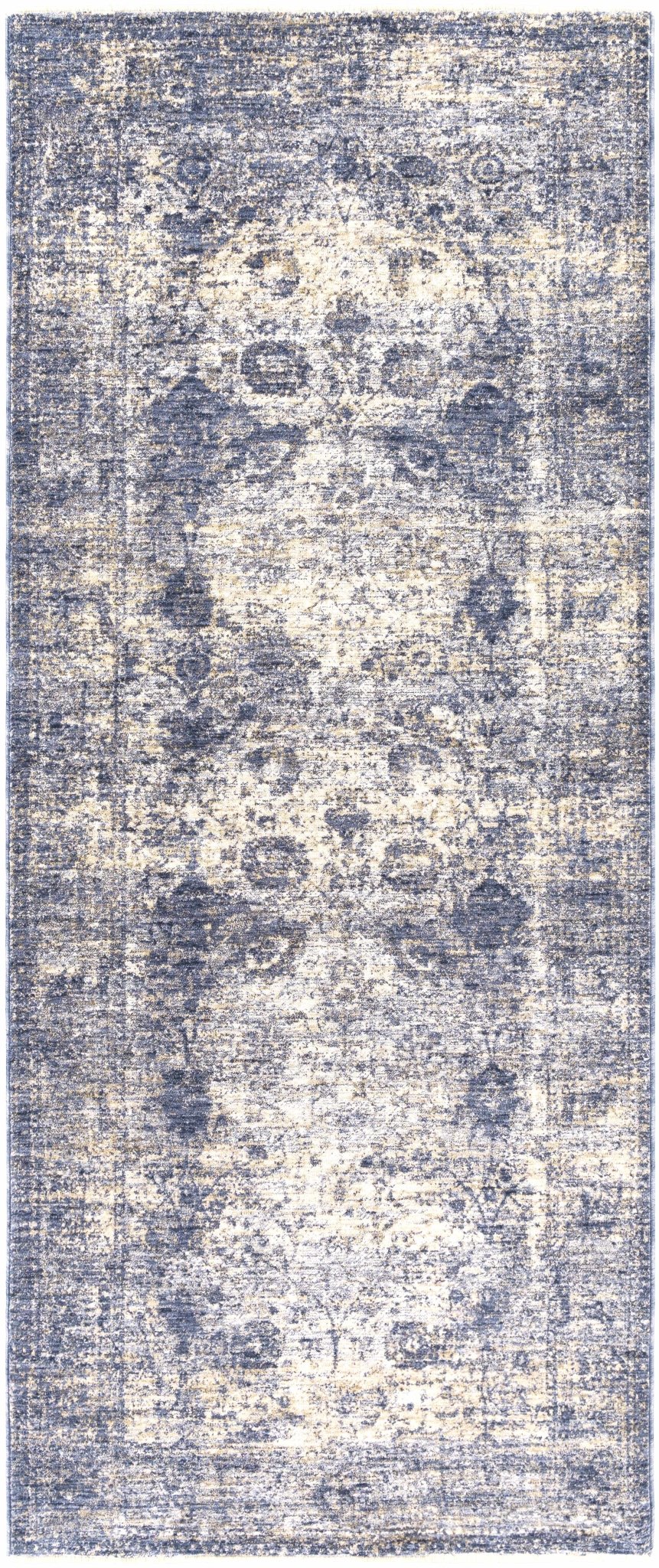 Blue And White Traditional Style Machine Woven Area Rug - Image 3