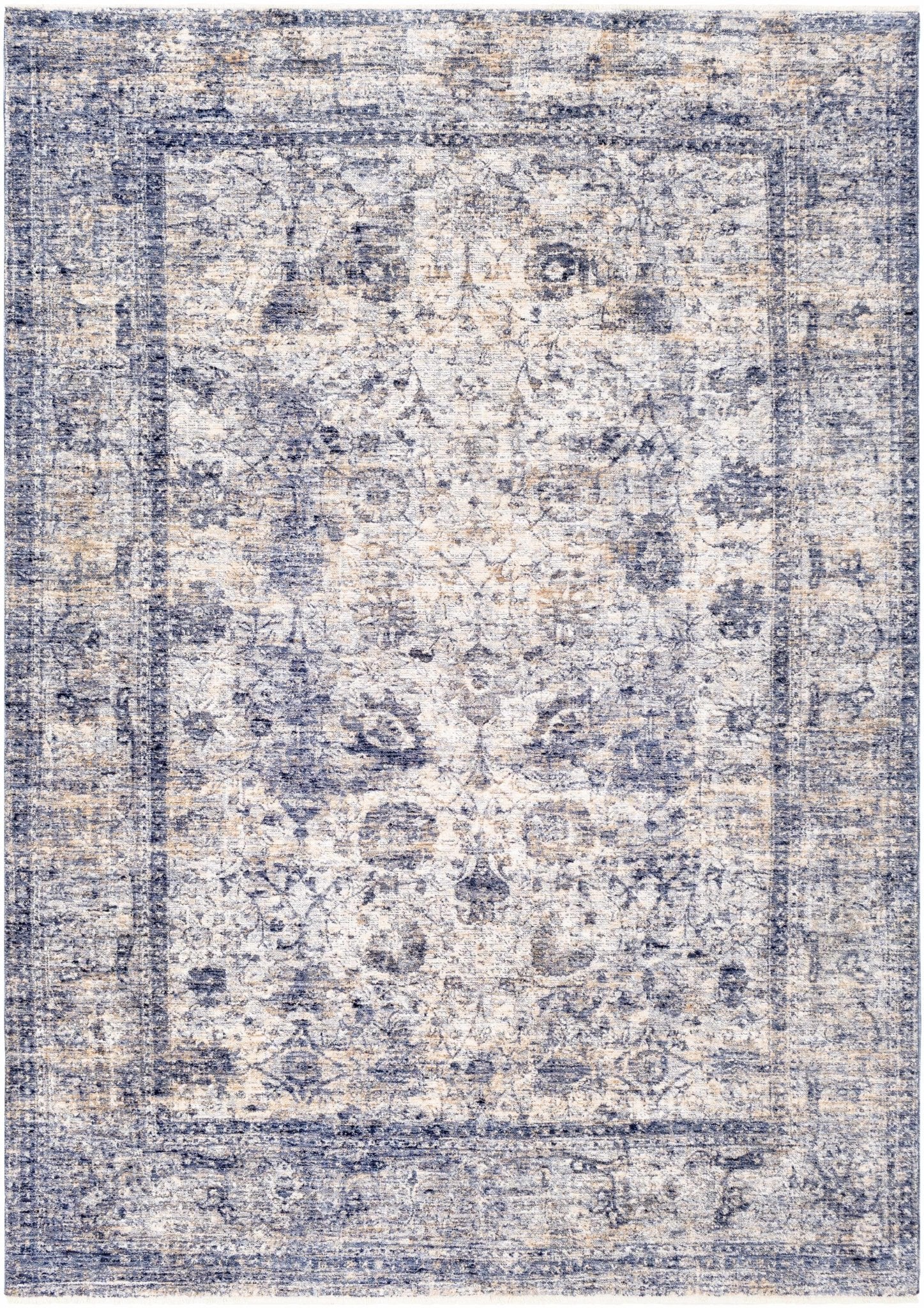 Blue And White Traditional Style Machine Woven Area Rug - Image 5