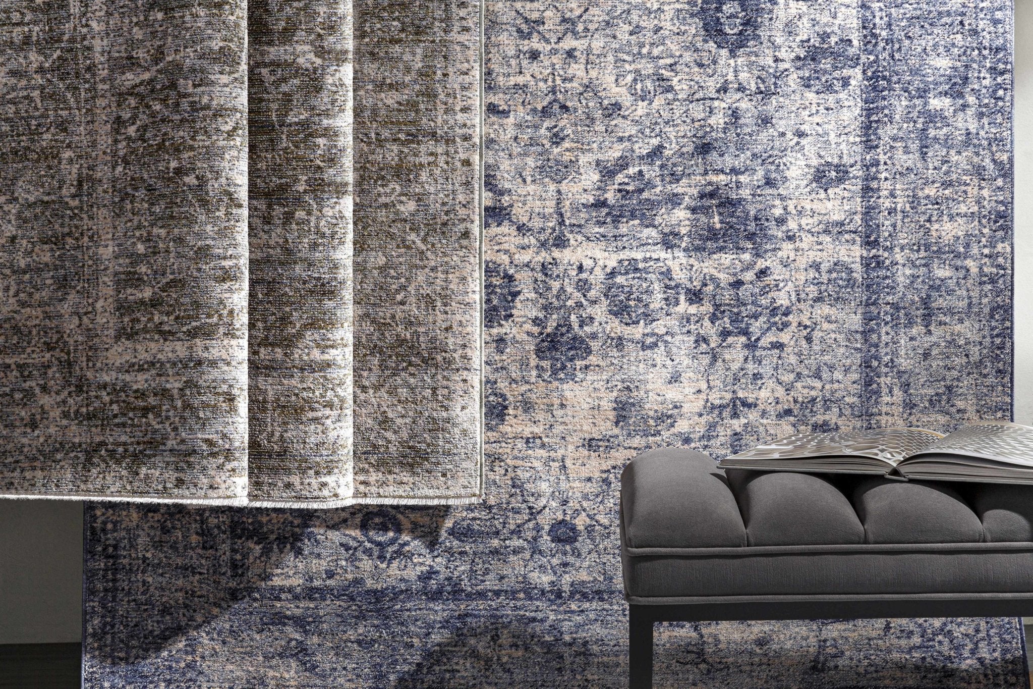 Blue And White Traditional Style Machine Woven Area Rug - Image 7