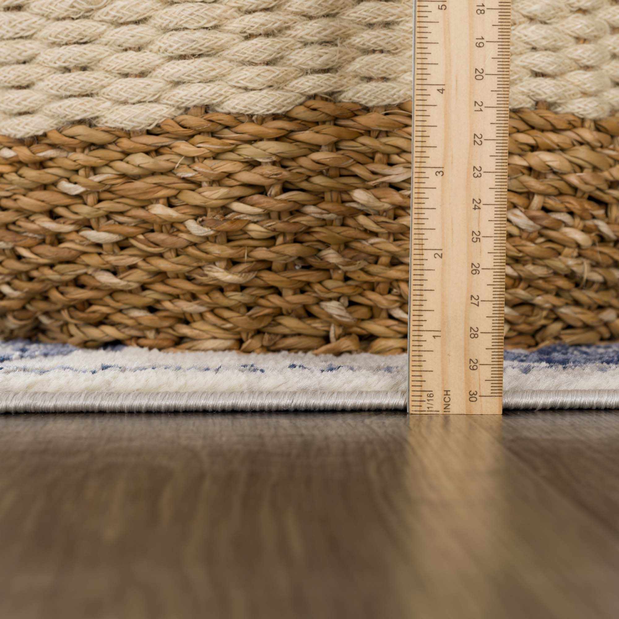 Blue, Beige and Taupe Traditional oriental bohemian area rug - Image 9