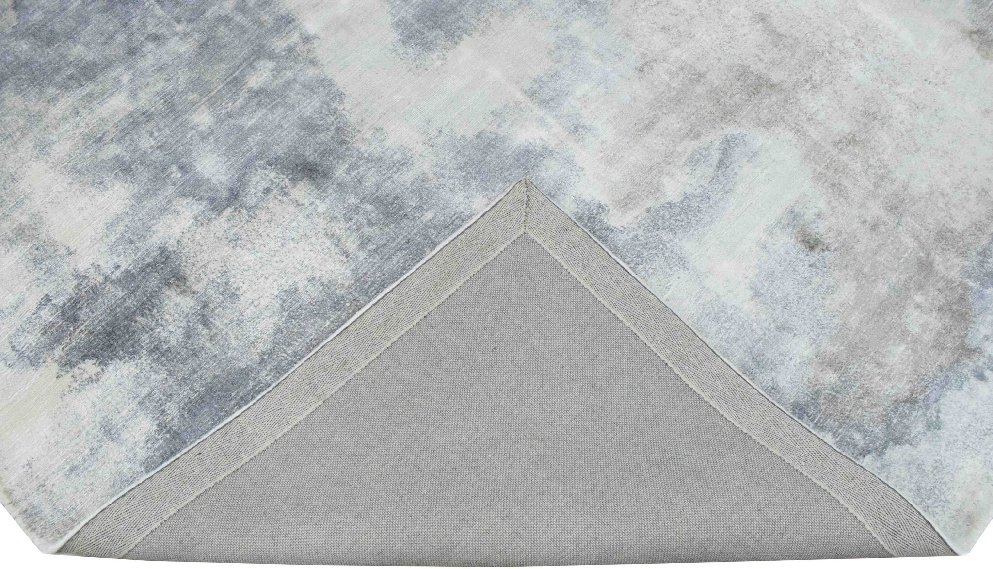 Gray, Brown and Ivory Handmade Area Rug Made With Fine Viscose - Image 6