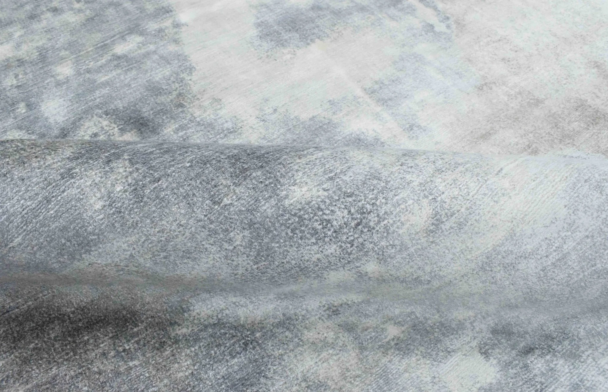 Gray, Brown and Ivory Handmade Area Rug Made With Fine Viscose - Image 8