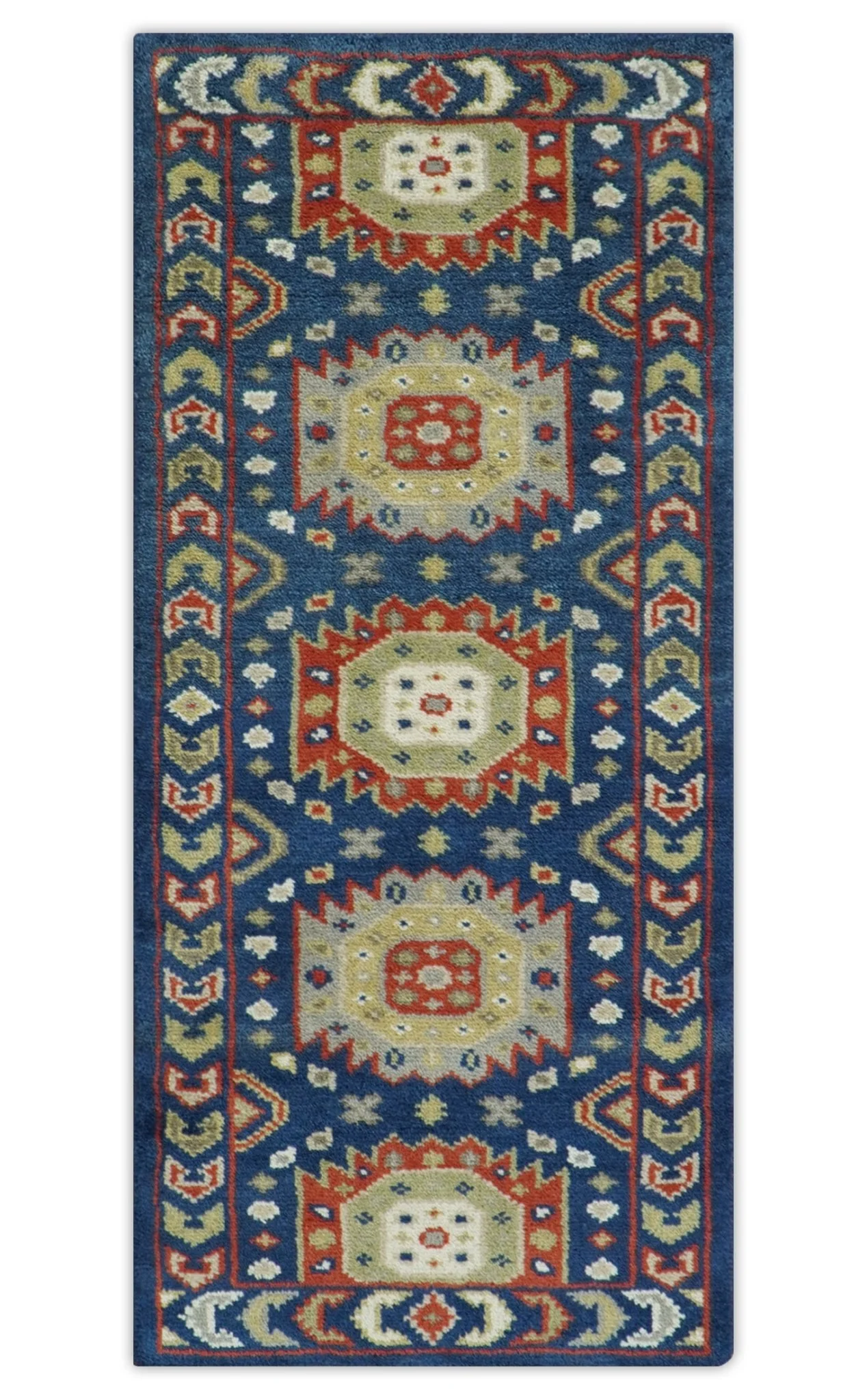 Red, Brown and Olive Traditional Hand knotted Custom Made Wool Area Rug - Image 11