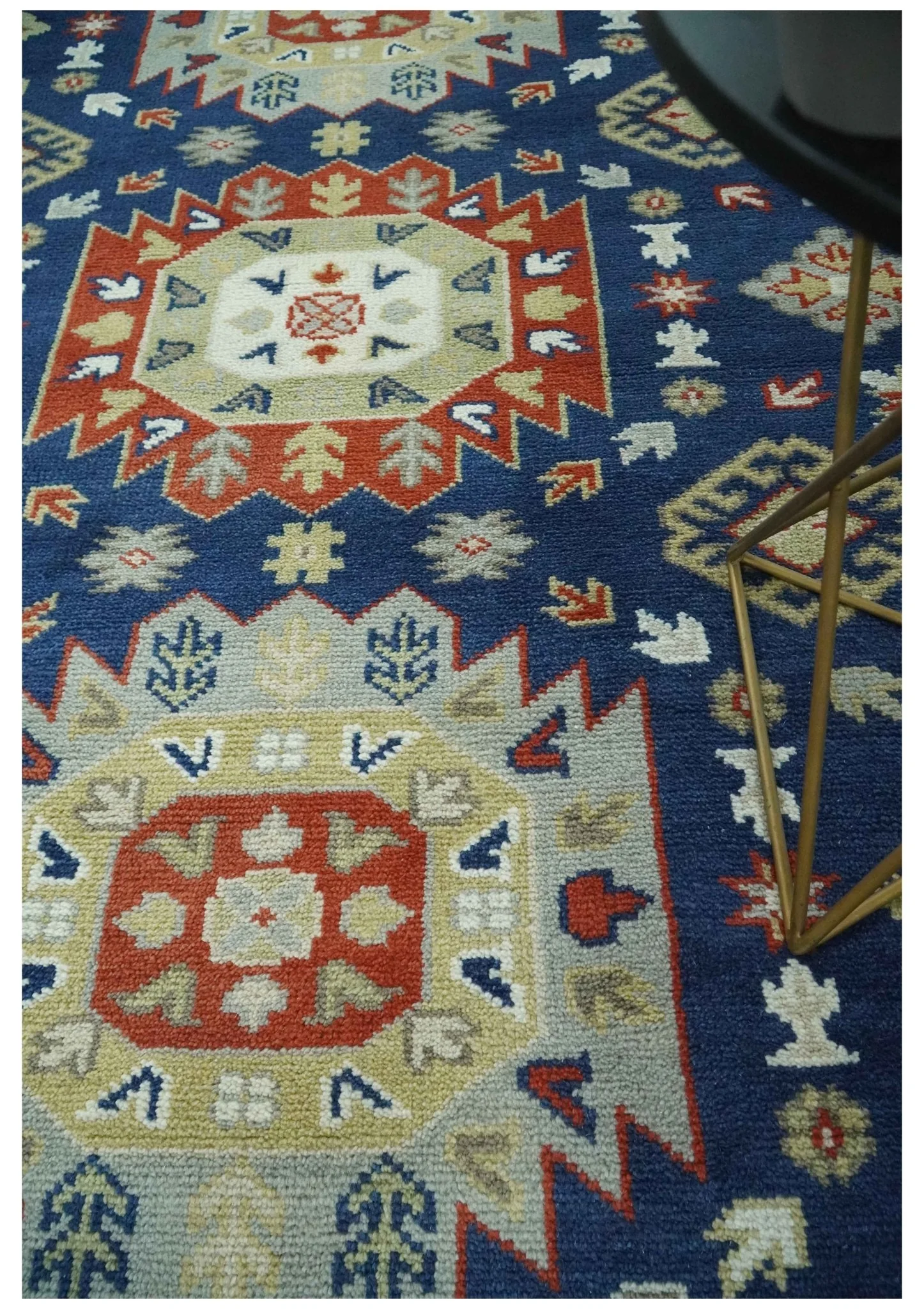Red, Brown and Olive Traditional Hand knotted Custom Made Wool Area Rug - Image 2