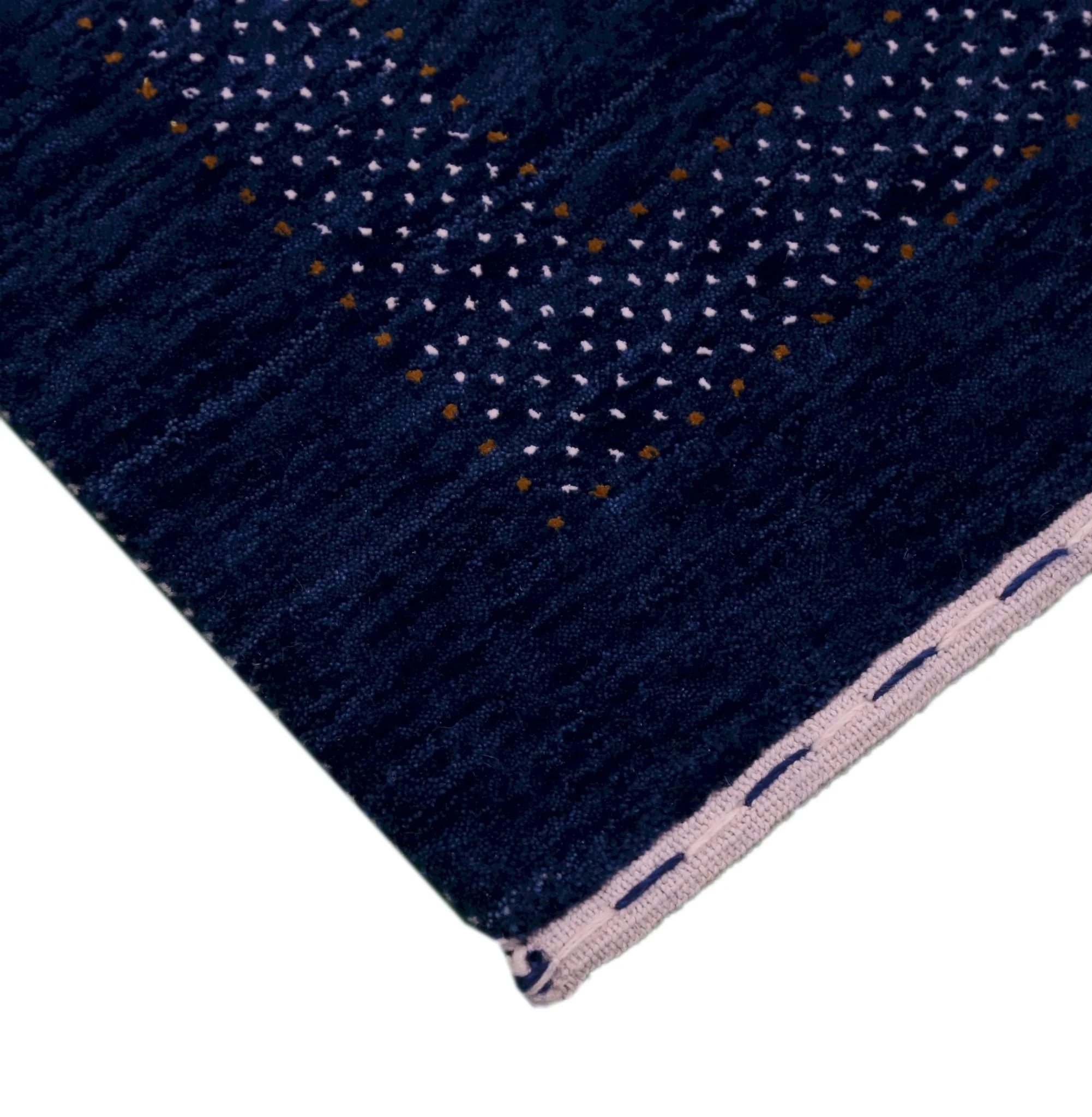 Blue Center Pattern Hand Loomed Wool Area Rug - Image 5