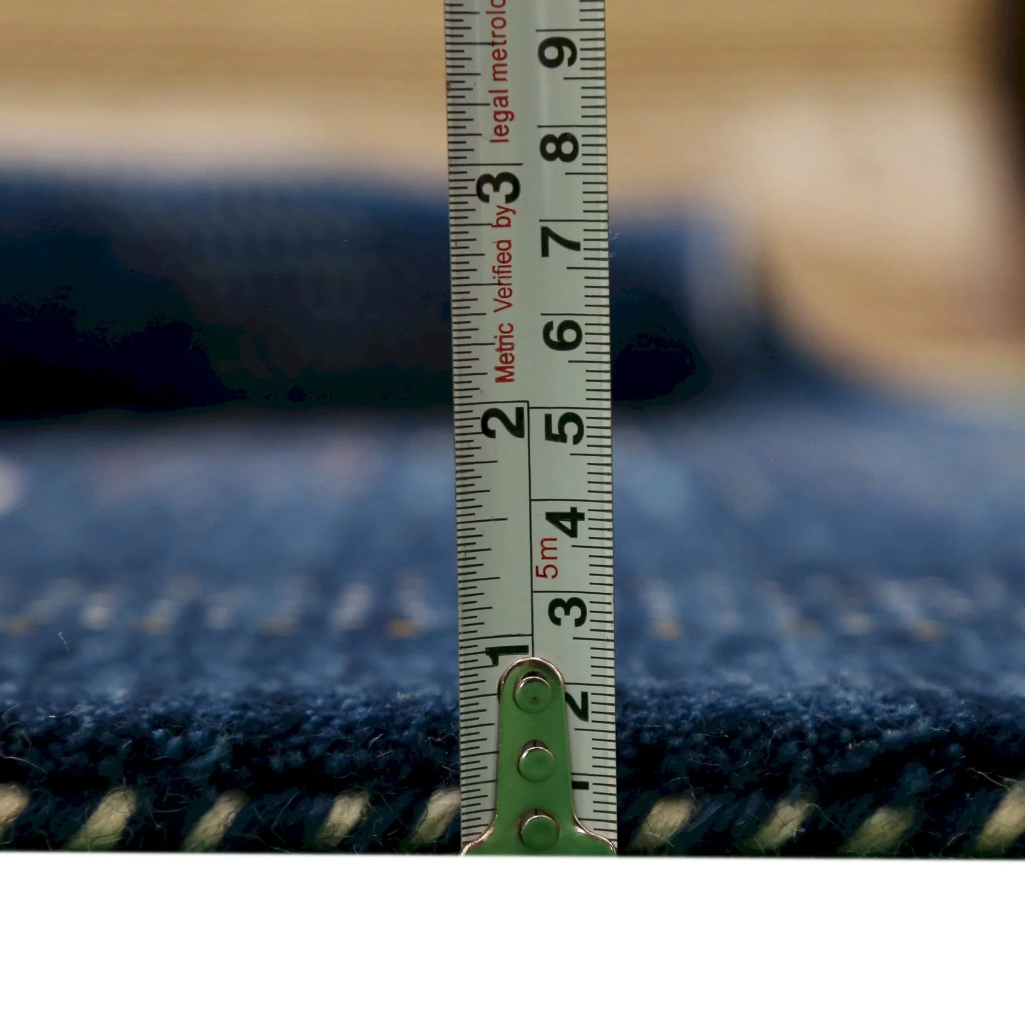 Blue Center Pattern Hand Loomed Wool Area Rug - Image 7