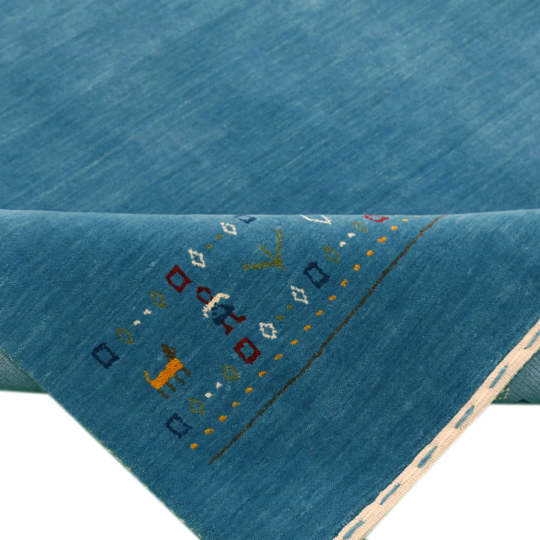 Blue Contemporary Design Hand Loomed Wool Area Rug - Image 10