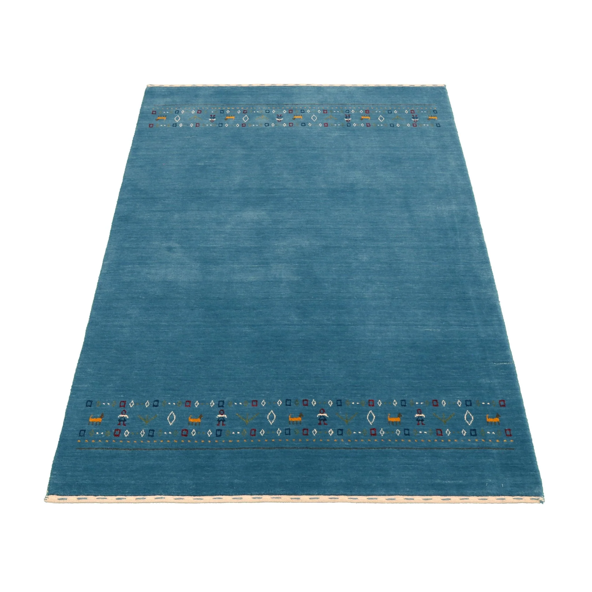Blue Contemporary Design Hand Loomed Wool Area Rug - Image 12