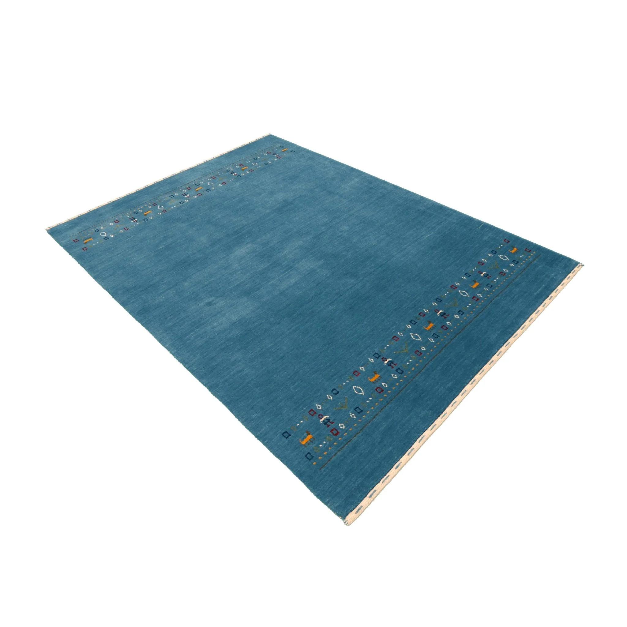 Blue Contemporary Design Hand Loomed Wool Area Rug - Image 13